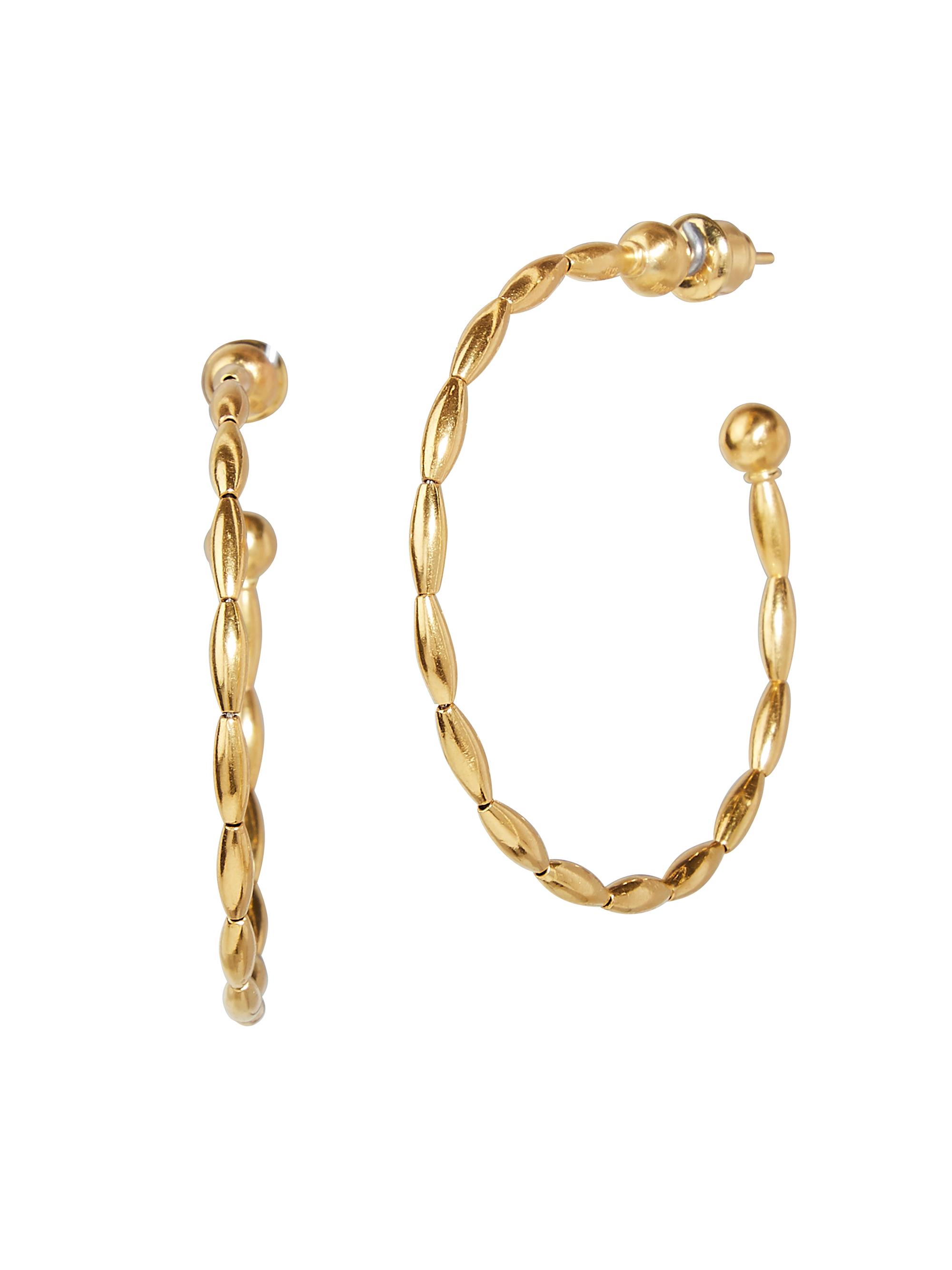 Gurhan Women's Wheat 24K Yellow Gold Hoop Earrings - Gold