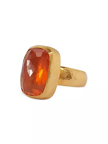 24K Yellow Gold & Mexican Opal Ring