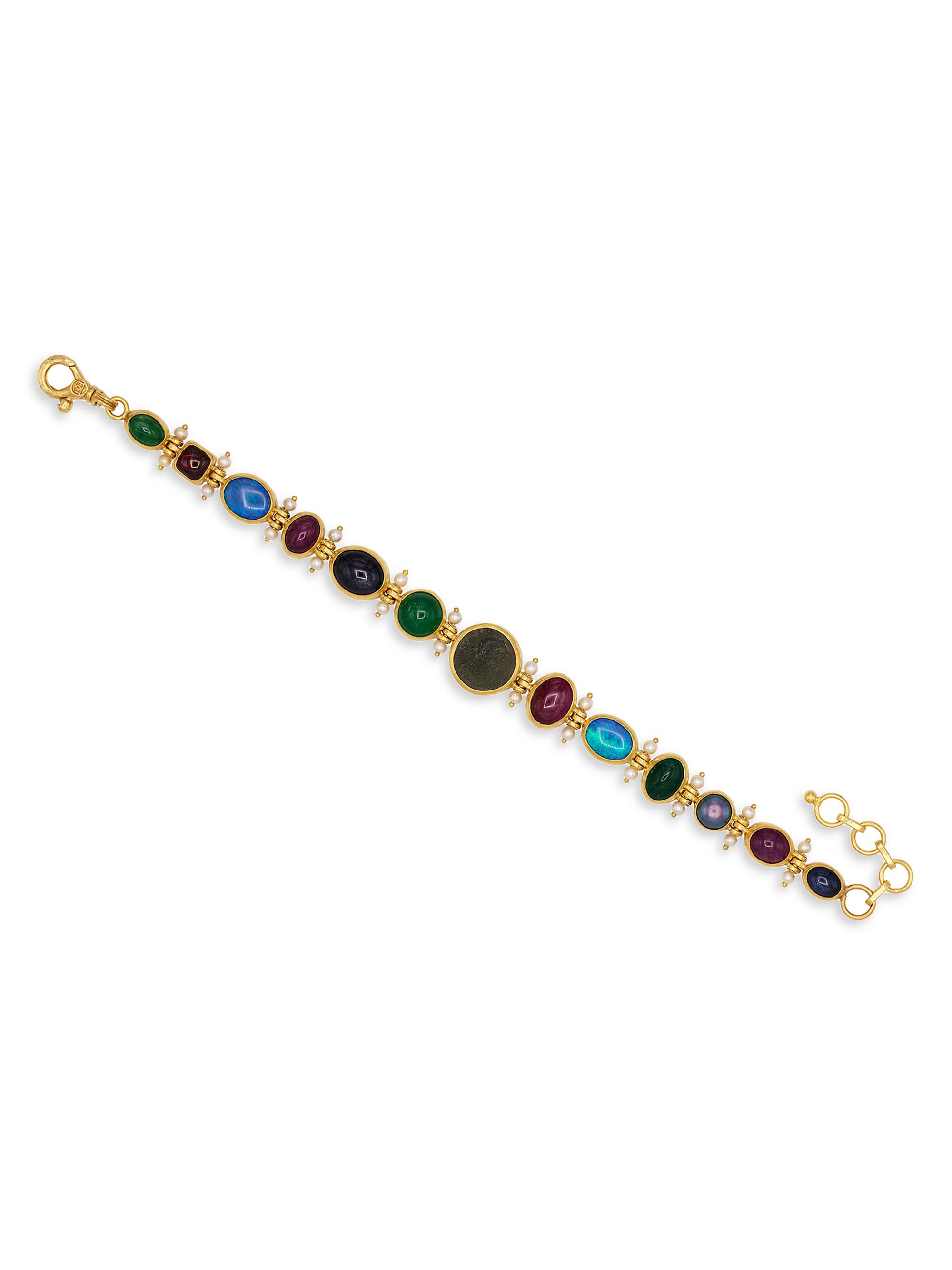 Gurhan Women's Antiquities Ooak 24K Yellow Gold, Freshwater Pearl & Multi-Gemstone Bracelet - Gold