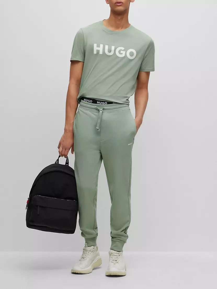 Shop HUGO Wrinkle-Effect Nylon Backpack With Logo Straps | Saks