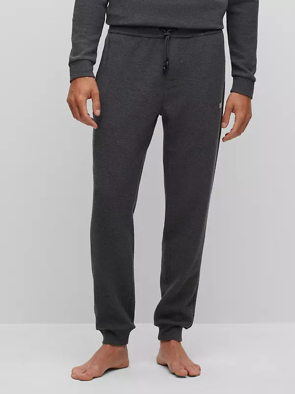 Shop BOSS Organic-Cotton-Blend Waffle Tracksuit Bottoms With Logo | Saks  Fifth Avenue