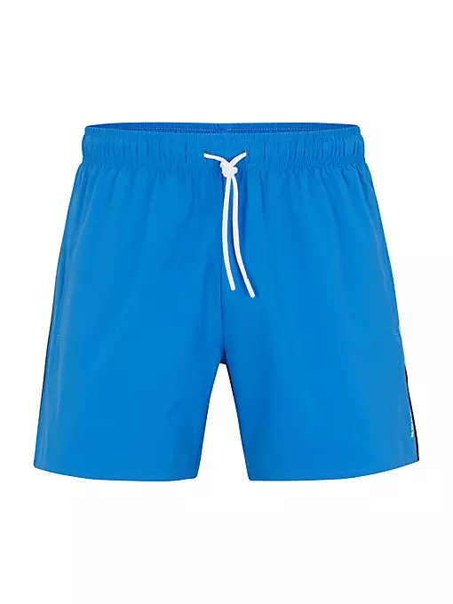 BOSS - Recycled-Material Swim Shorts With Signature Stripe And Logo