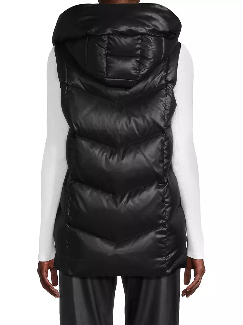 Shop Donna Karan New York Quilted Hooded Cape Jacket