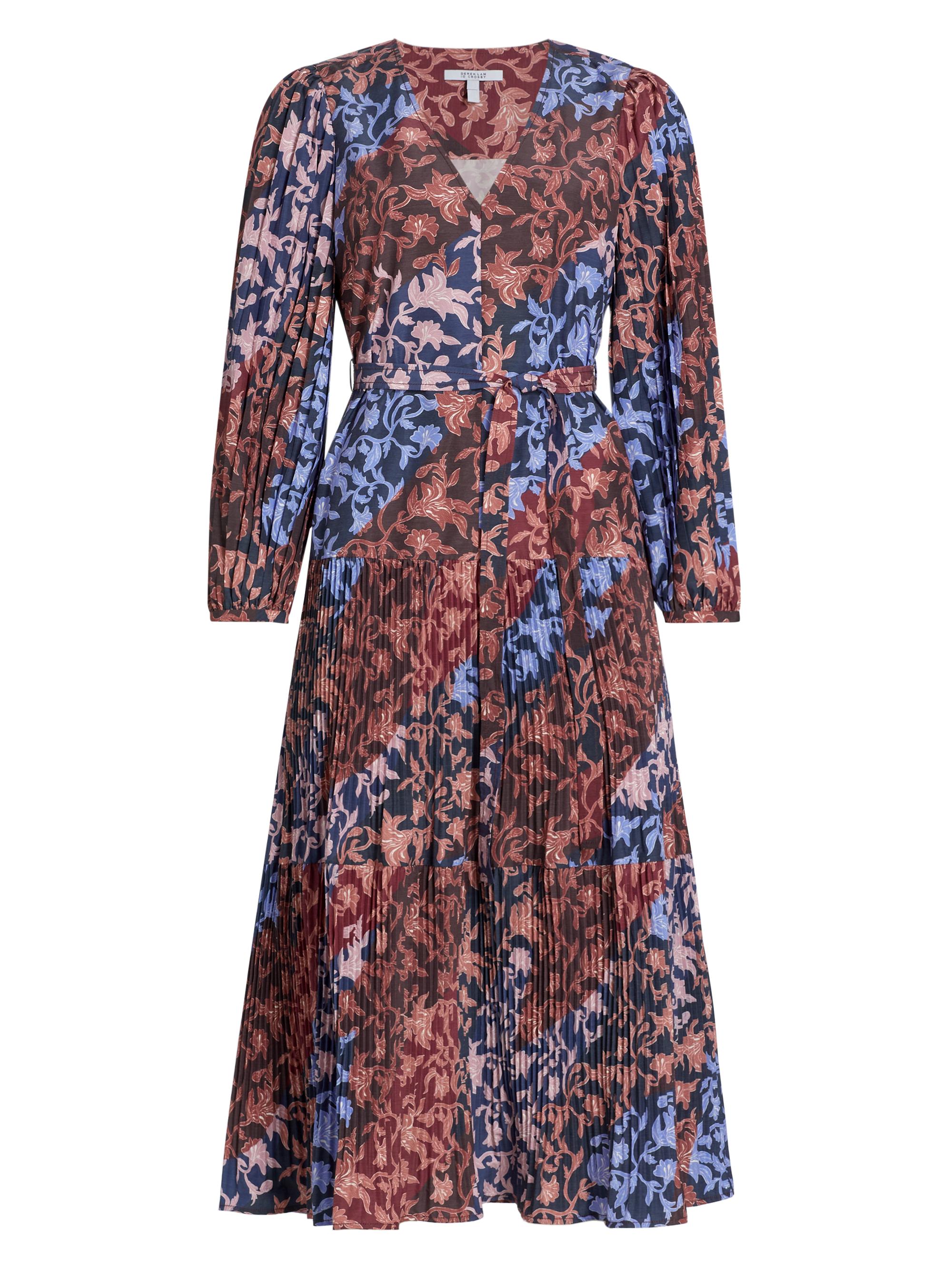 Derek Lam 10 Crosby Women's Ferris Pleated Midi-Dress - Purple Multi