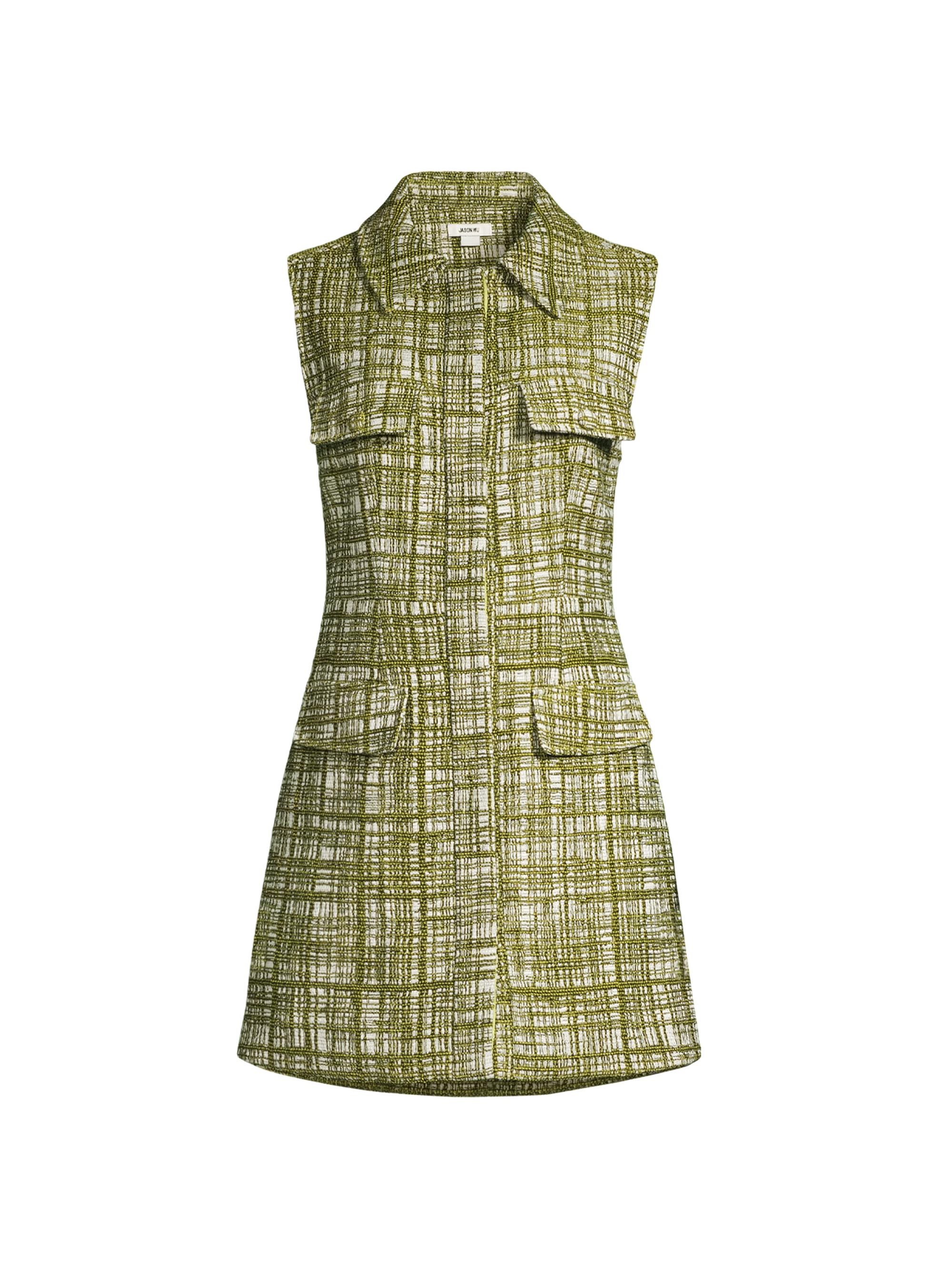Jason Wu Women's Sleeveless Tweed A-Line Minidress - Moss Multi