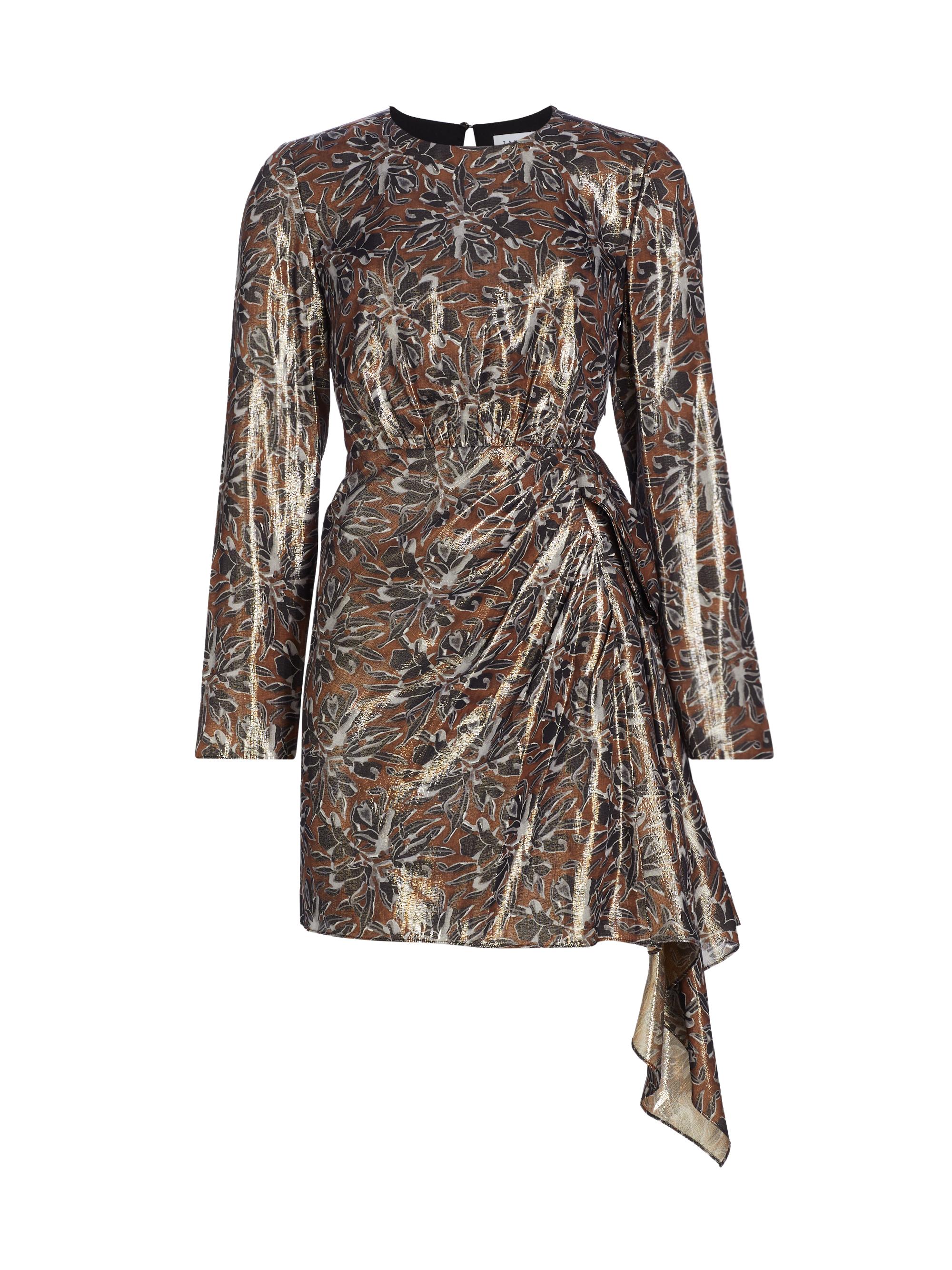 Tanya Taylor Women's Magali Metallic Silk-Blend Minidress - Espresso Multi