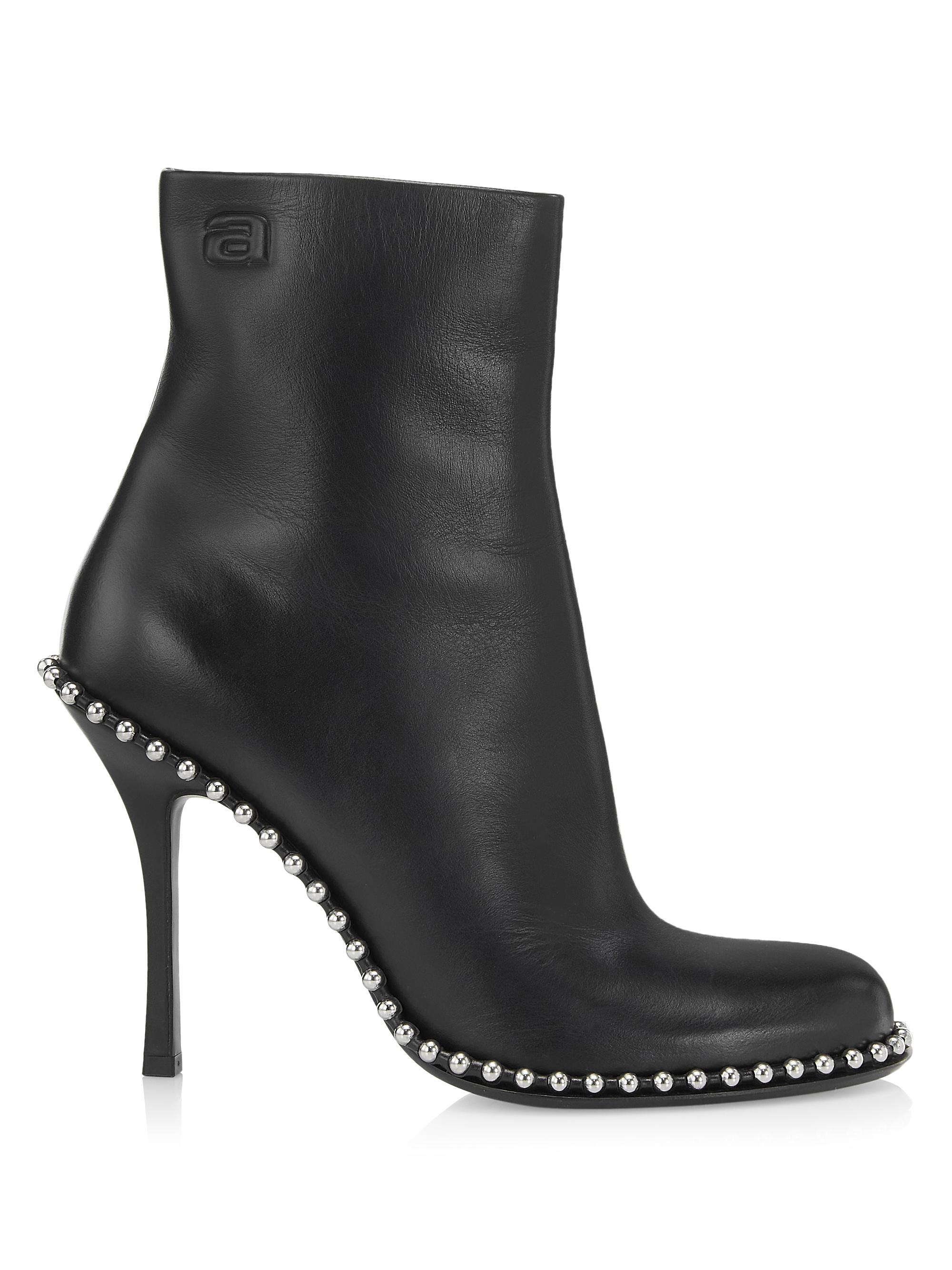 Shop Alexander Wang Nova 105MM Bead-Adorned Leather Ankle Boots 