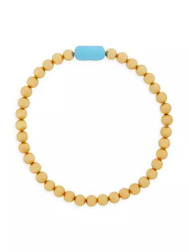 Sphere 20K-Gold-Plated & Enamel Beaded Necklace