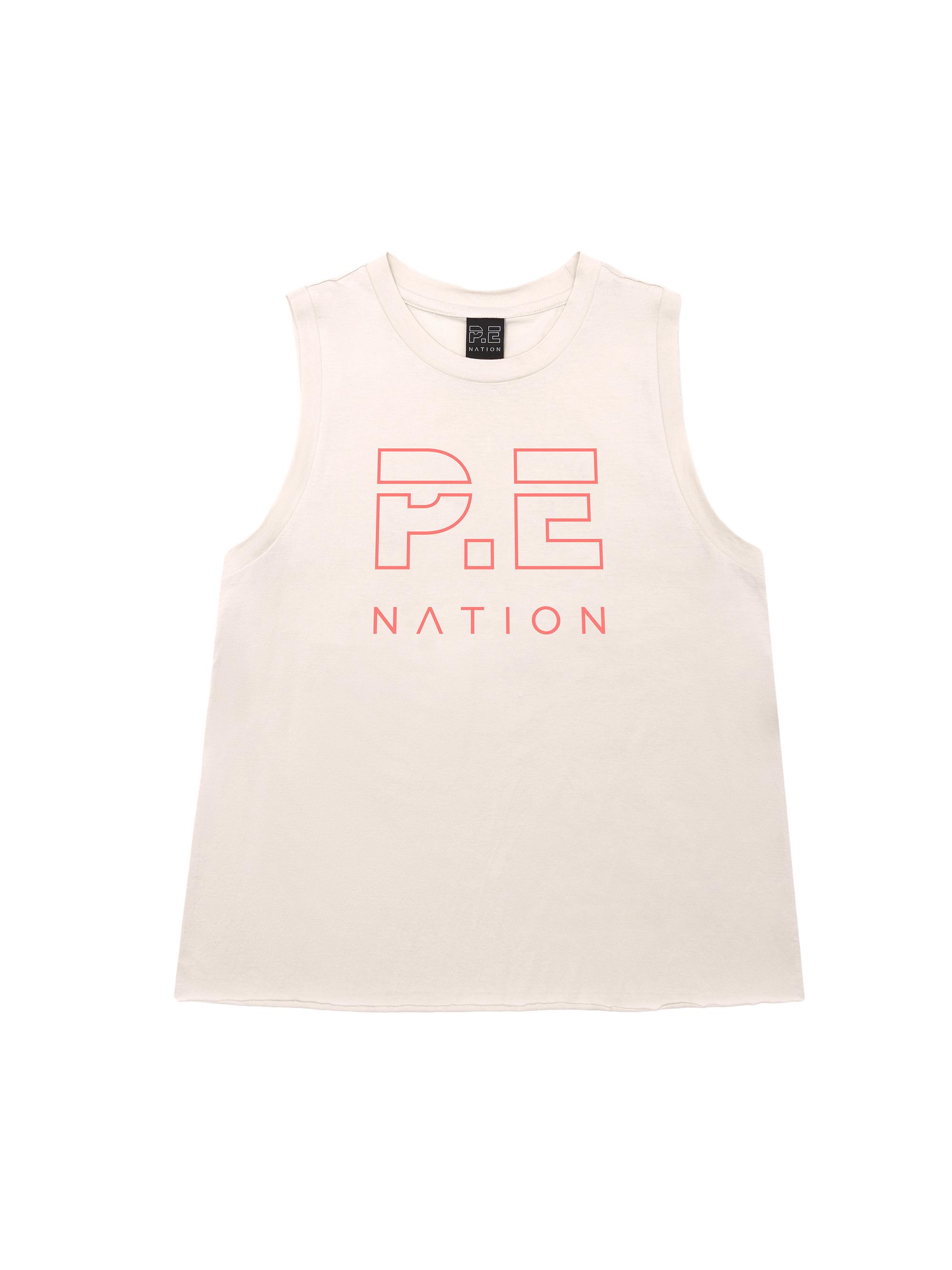 P.E Nation Women's Shuffle Cotton Logo Tank - Pearled