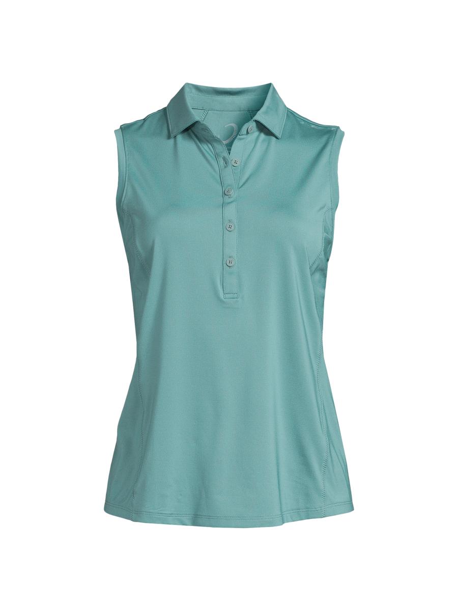 Zero Restriction Women's Tae Sleeveless Polo Top In Gray