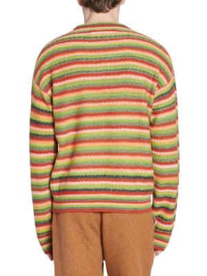 The Elder Statesman Rib Simple Crew Sweater in Green