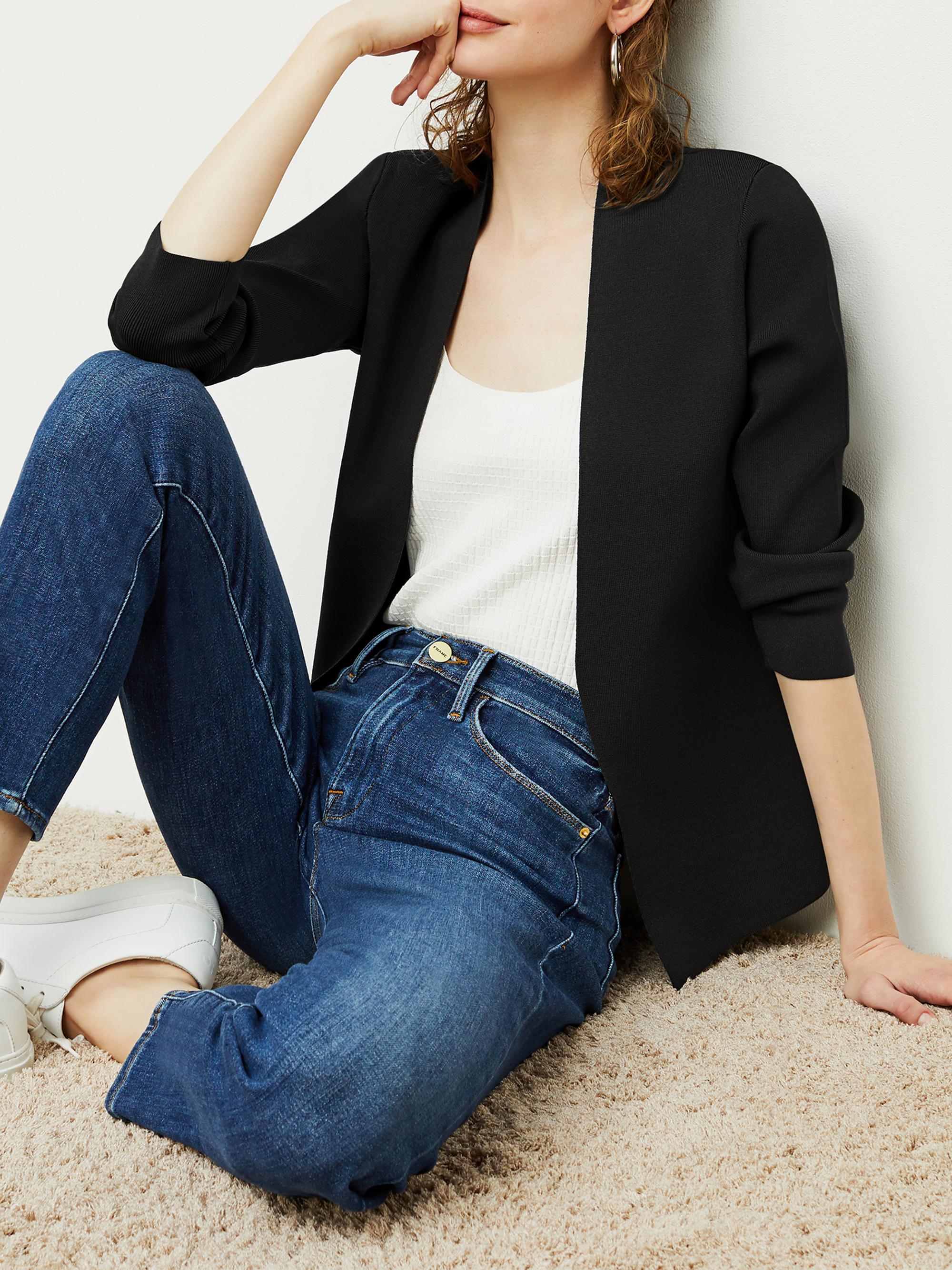 G9165*FEILER フェイラー☆ニット☆ジャケット☆ブルゾン☆黒☆L G9165*FEILER フェイラー☆ニット☆ジャケット☆ブルゾン☆黒☆L