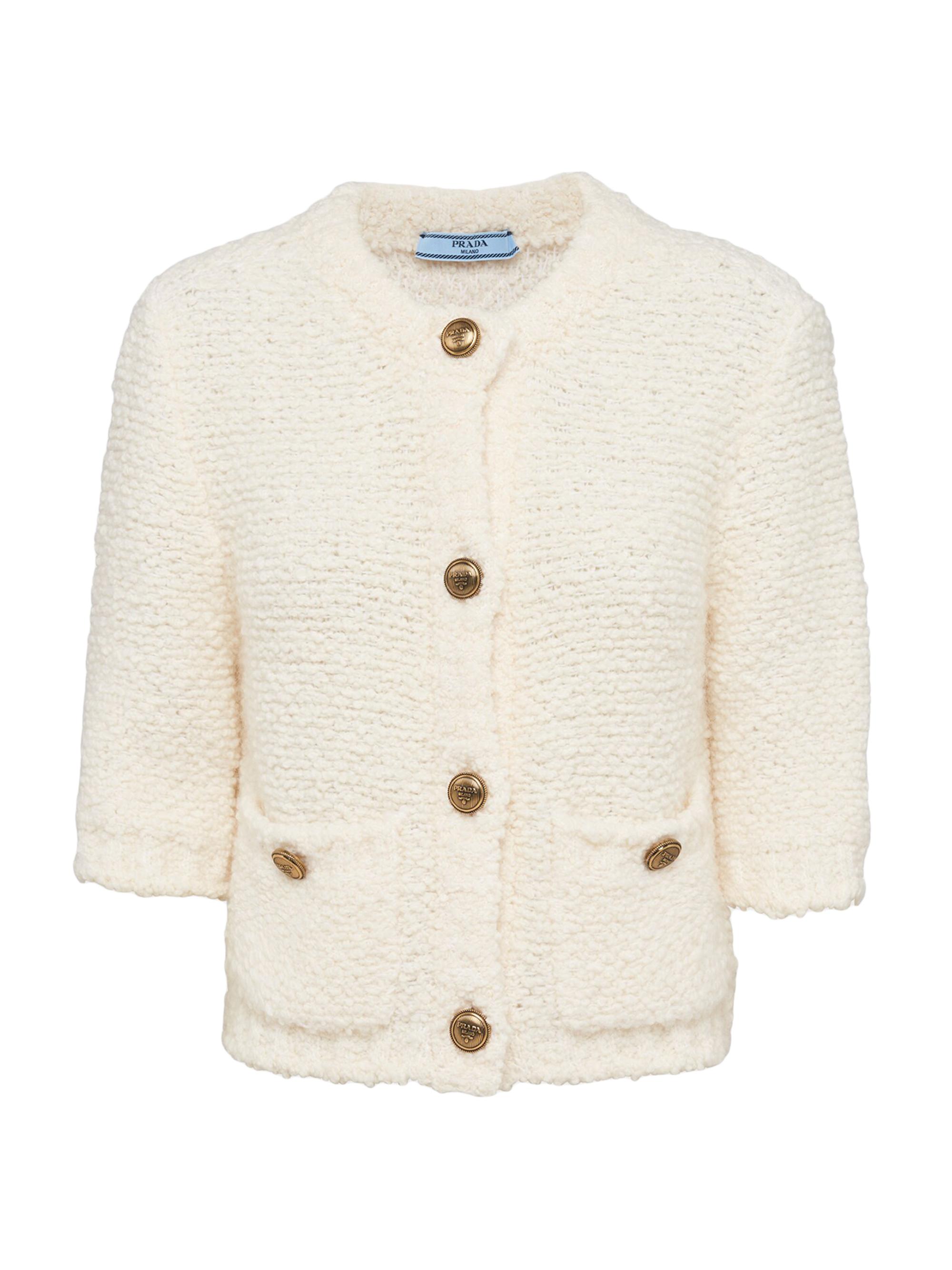 Prada Bouclé Mohair Cardigan | Saks Fifth Avenue