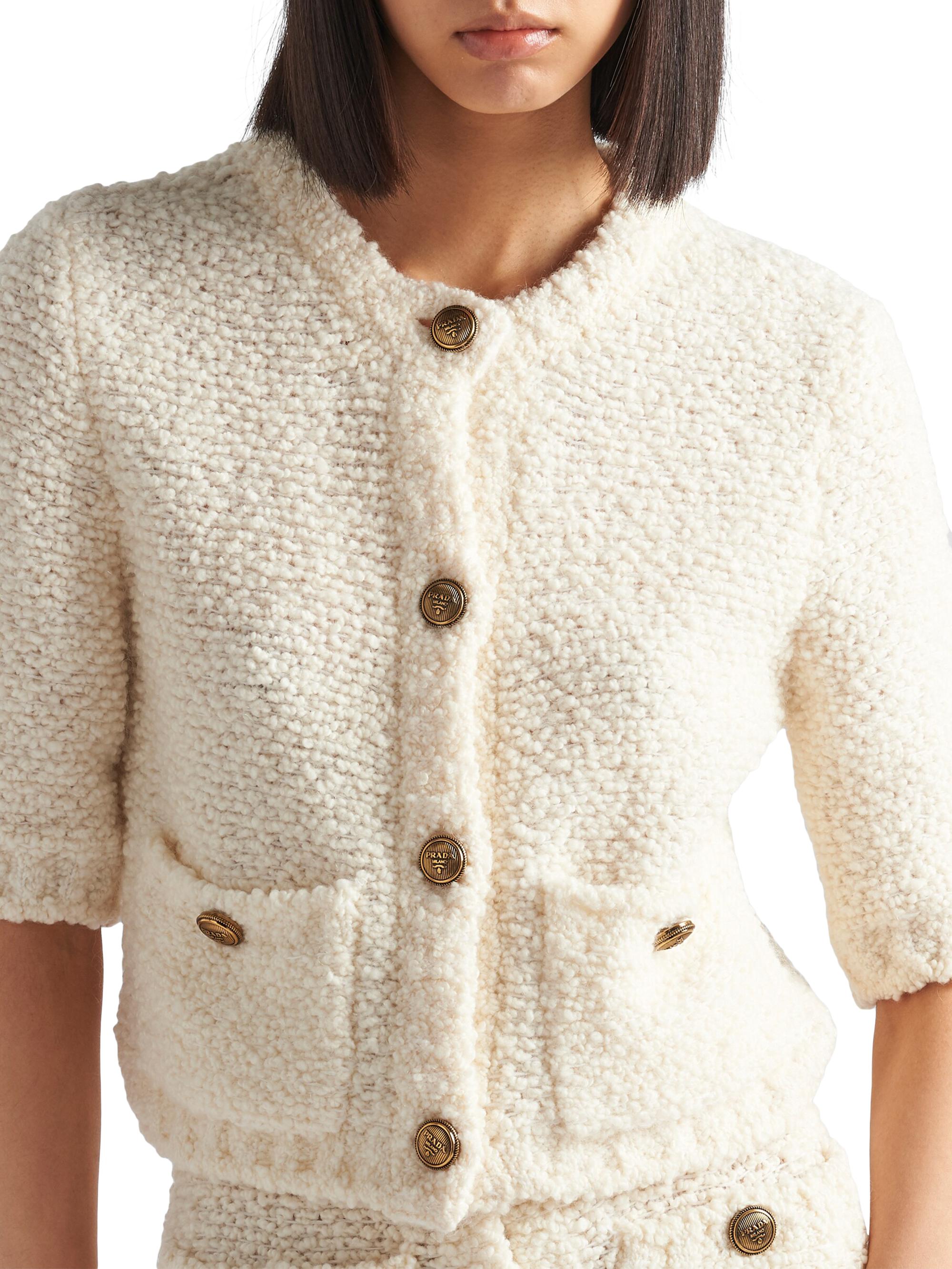 PRADA ニット　カウチン Prada Bouclé Mohair Cardigan | Saks Fifth Avenue