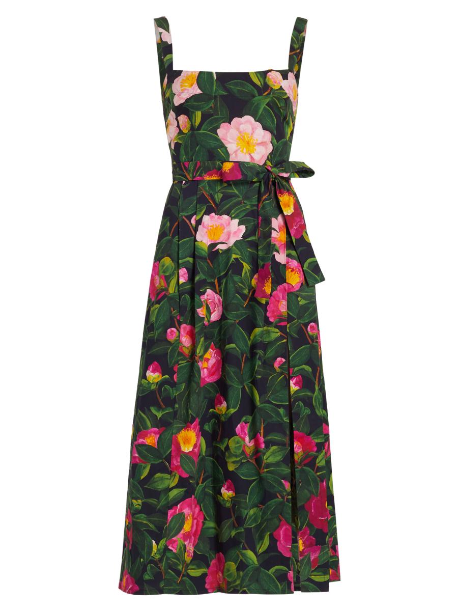 Oscar de la Renta Camellia Print Poplin Tank Dress | Saks
