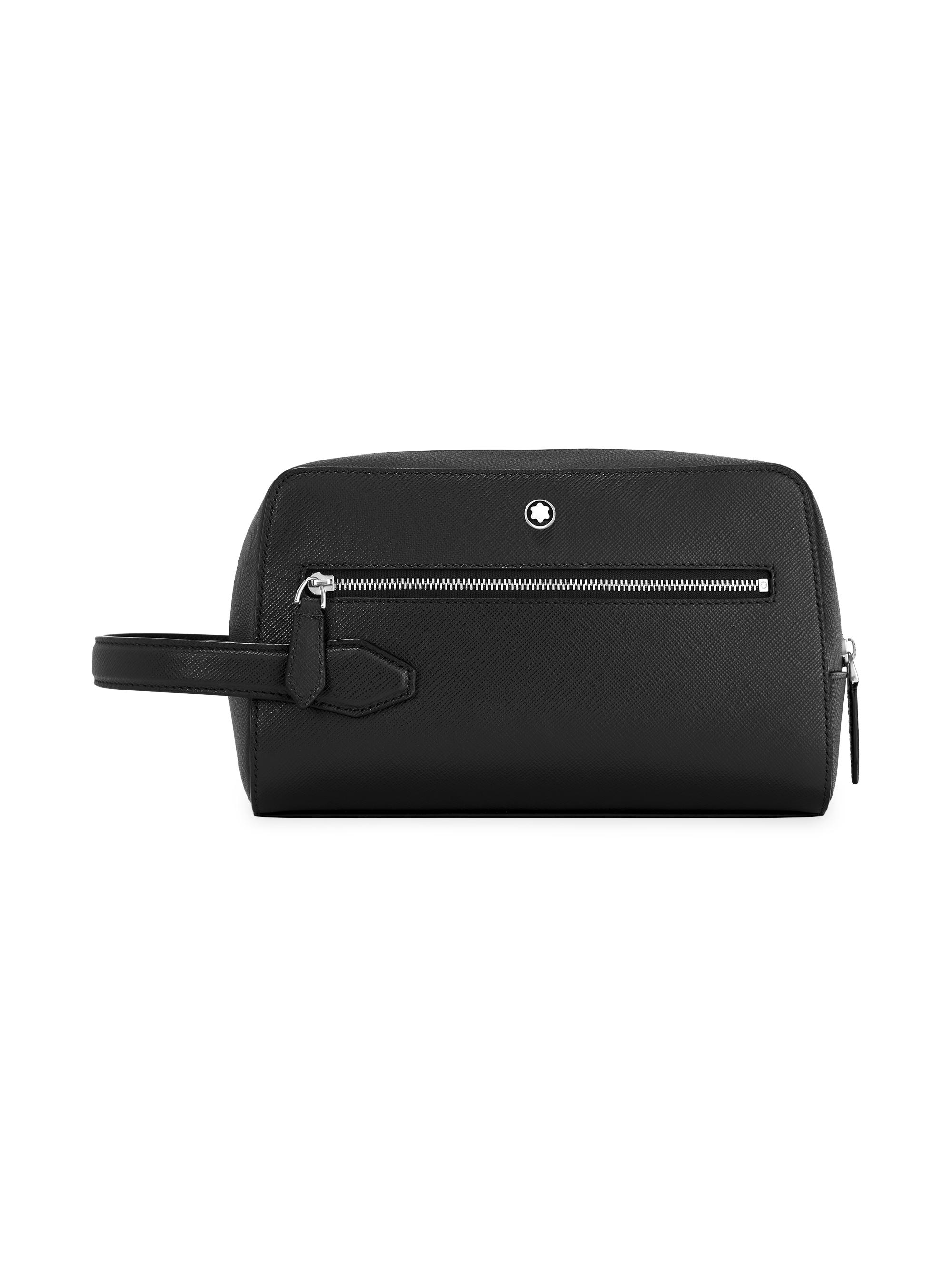 Montblanc Men's Sartorial Leather Wash Bag - Black