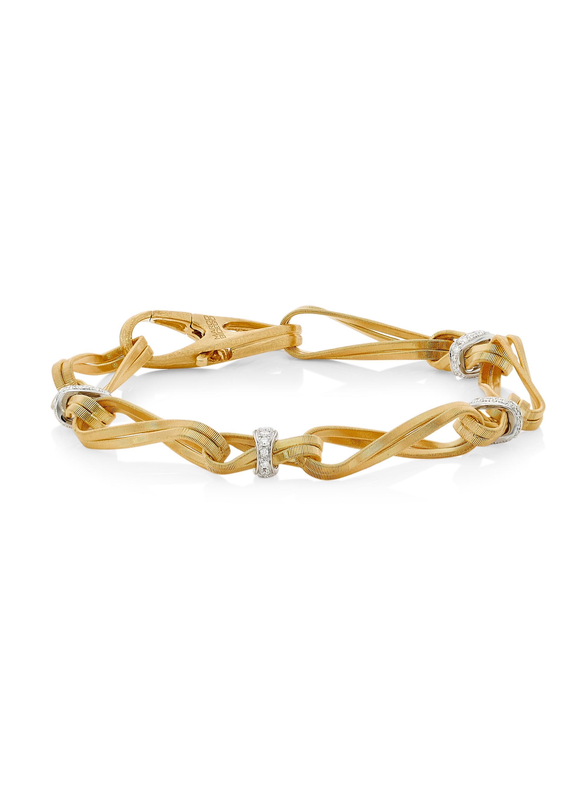 Marco Bicego Women's Marrakech Onde Two-Tone 18K Gold & 0.94 TCW Diamond Oval Link Bracelet - Gold