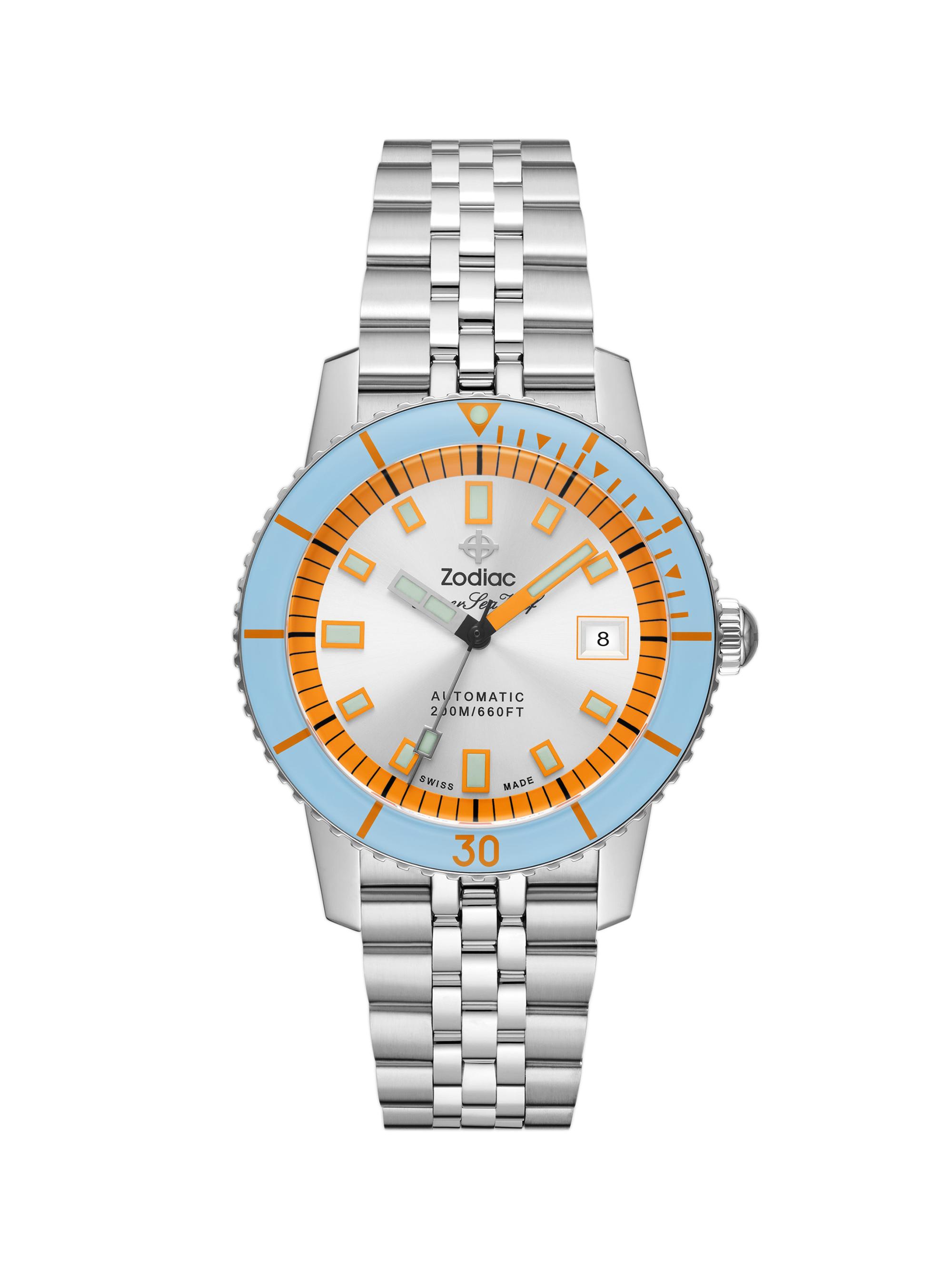 Zodiac Men's Super Sea Wolf Stainless Steel Compression Automatic Watch - Steel