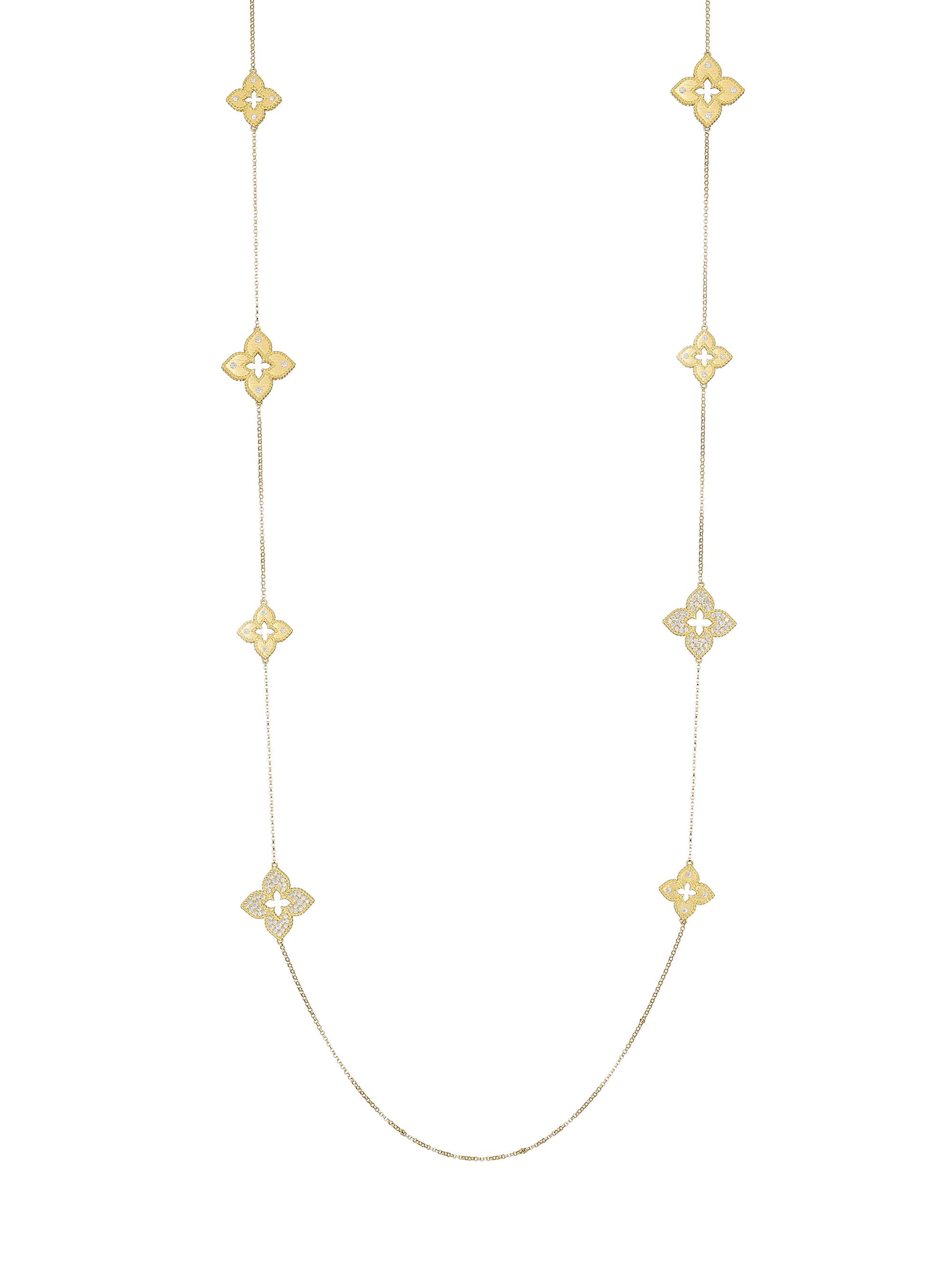 Petite Venetian Princess 18K Yellow Gold & 1.00 TCW Diamond Double Drop Earrings