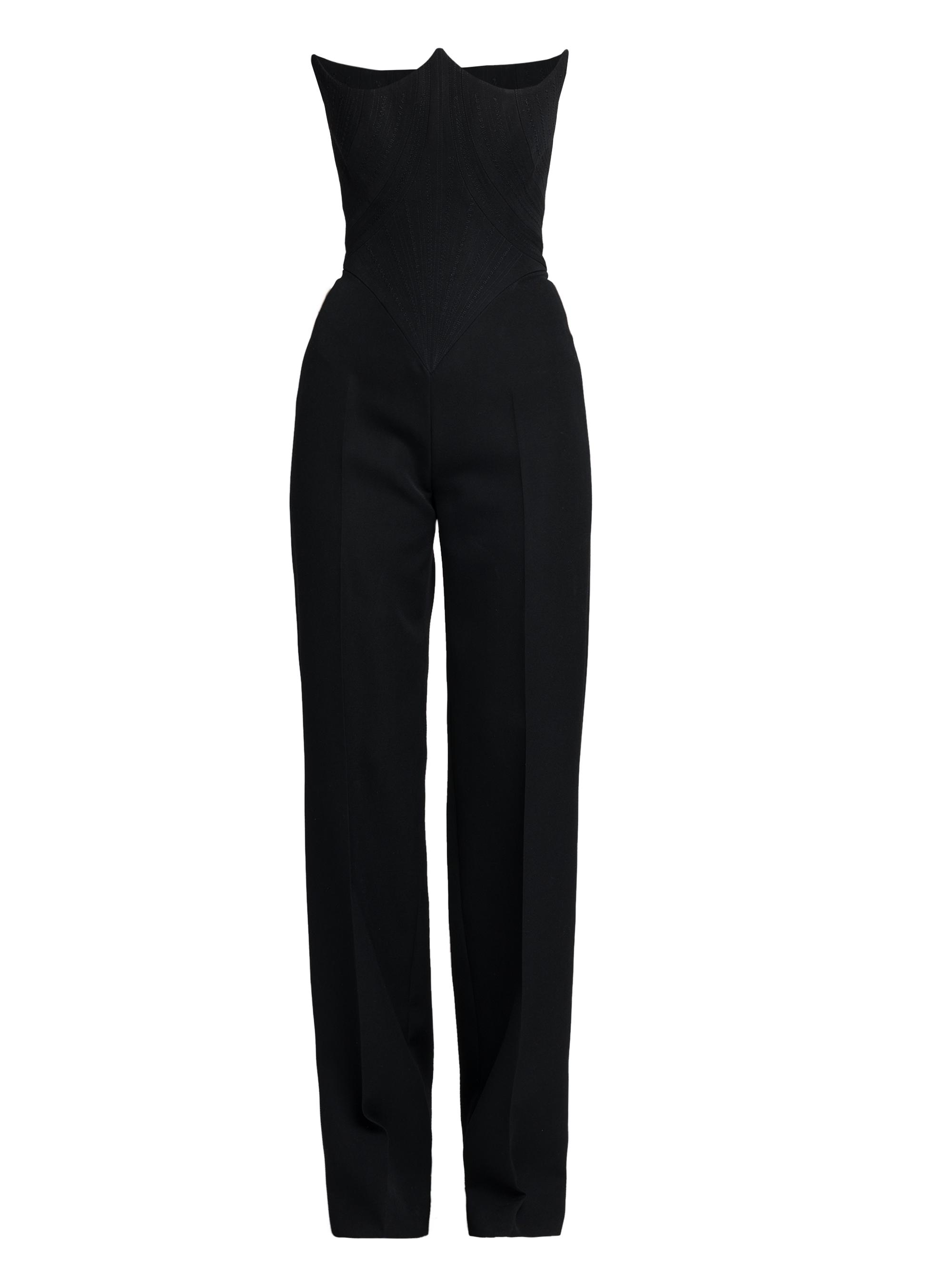 McQueen Strapless Wool Corset Jumpsuit Saks Fifth Avenue
