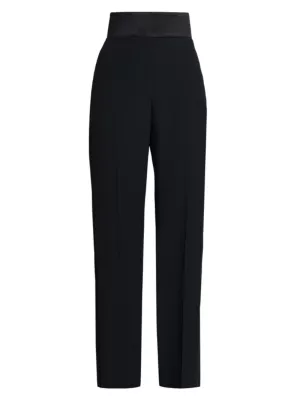 Shop Alexander McQueen Ultra-High-Rise Straight-Leg Trousers 
