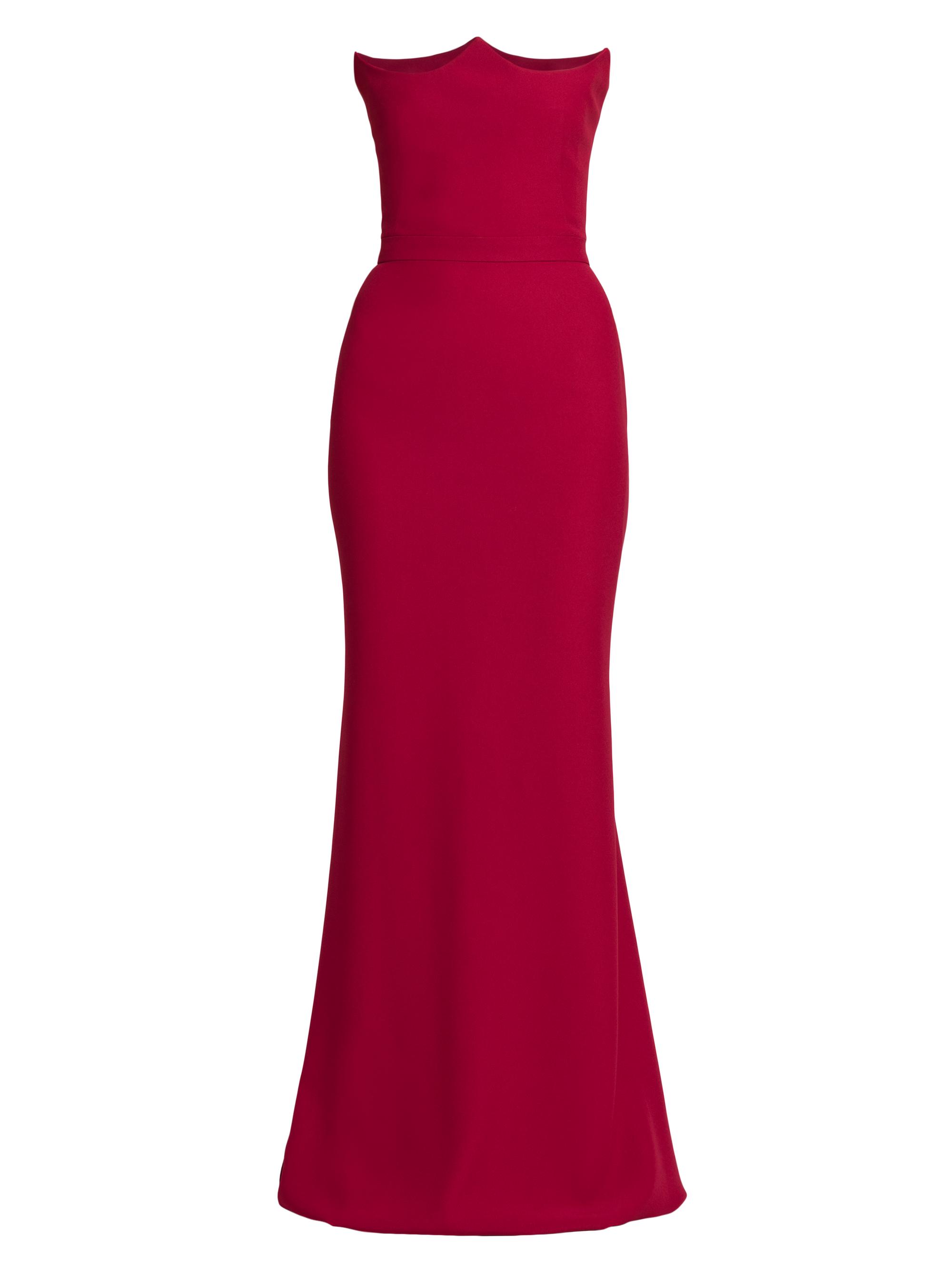 McQueen Women's Crepe Strapless Gown - Blood Red