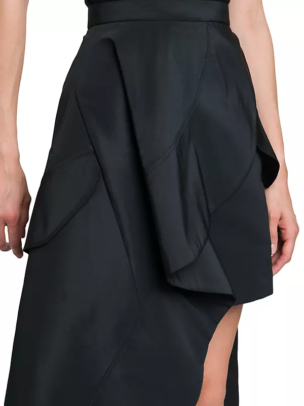 Shop Alexander McQueen Ruffled High-Low Maxi Skirt