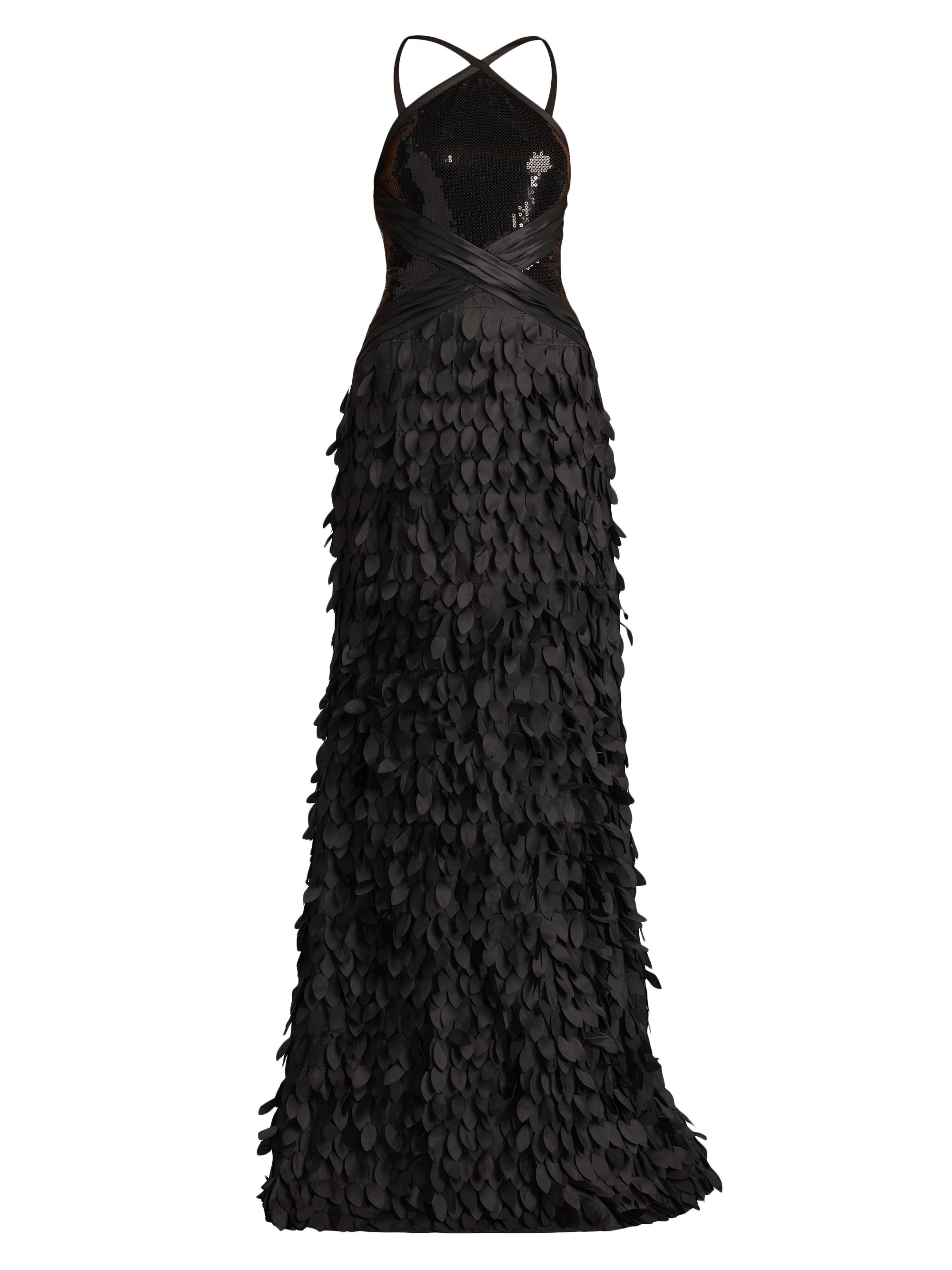 Tadashi Shoji Mixed-Media Sequin-Embellished Gown | Saks Fifth Avenue
