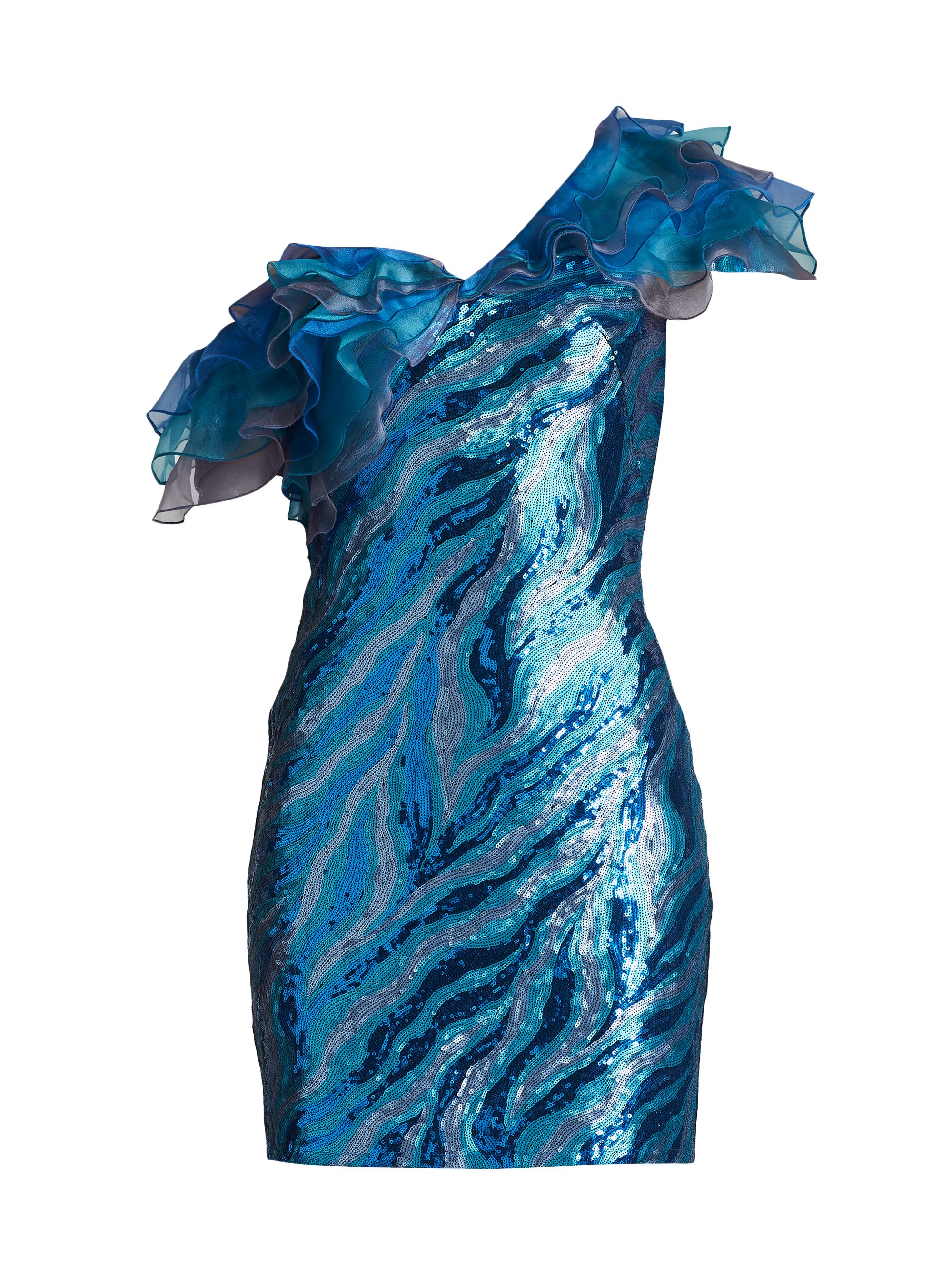 Sho by Tadashi Shoji Women's Off-The-Shoulder Sequin Minidress - Mediterranean