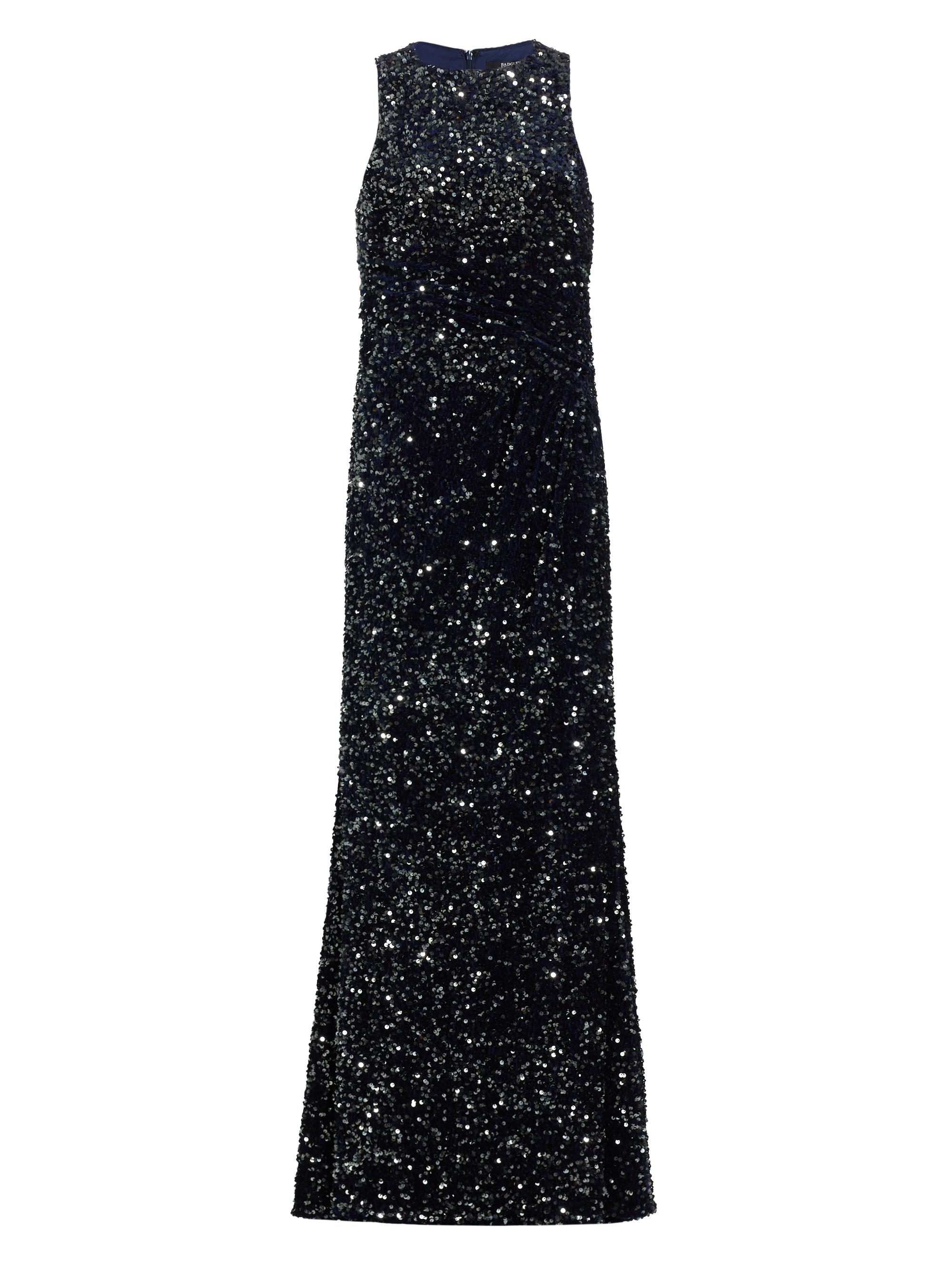 Badgley Mischka Women's Sequined Racerback Gown - Blue Multi