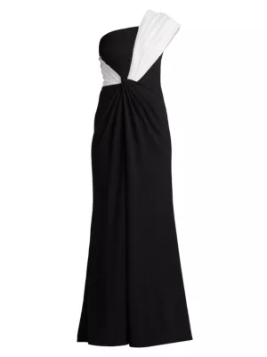 One Shoulder Crepe Gown