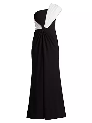 One-Shoulder Crepe Gown
