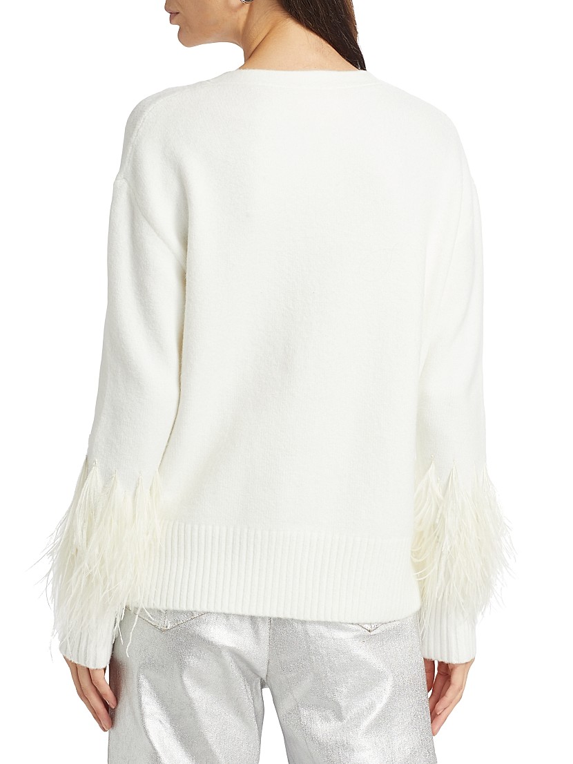 Shop Cinq à Sept Briana Feather-Trim Knit Cardigan | Saks Shop Cinq à Sept Briana Feather-Trim Knit Cardigan | Saks