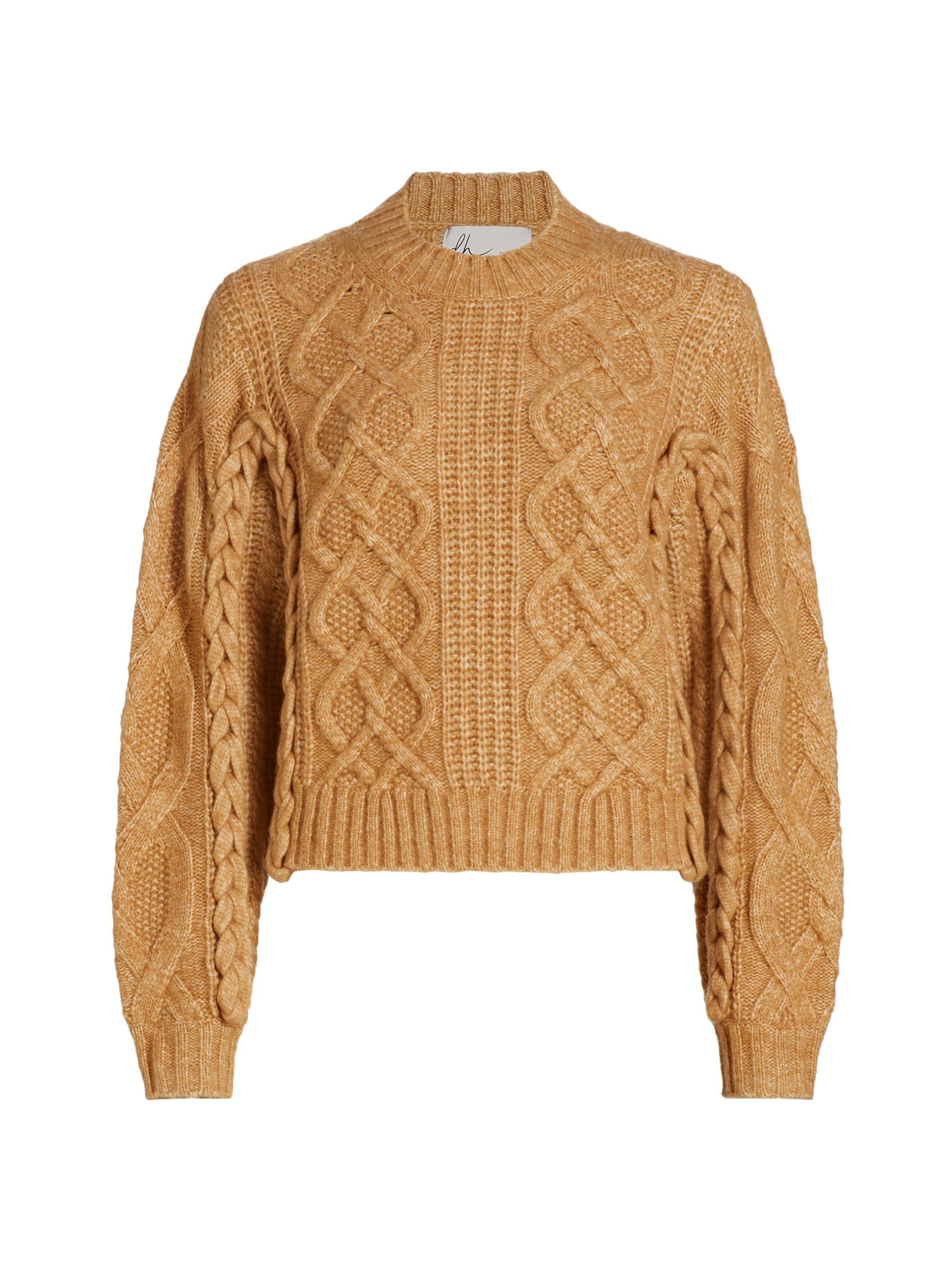 dh New York Women's Lennon Aran-Knit Sweater - Wheat