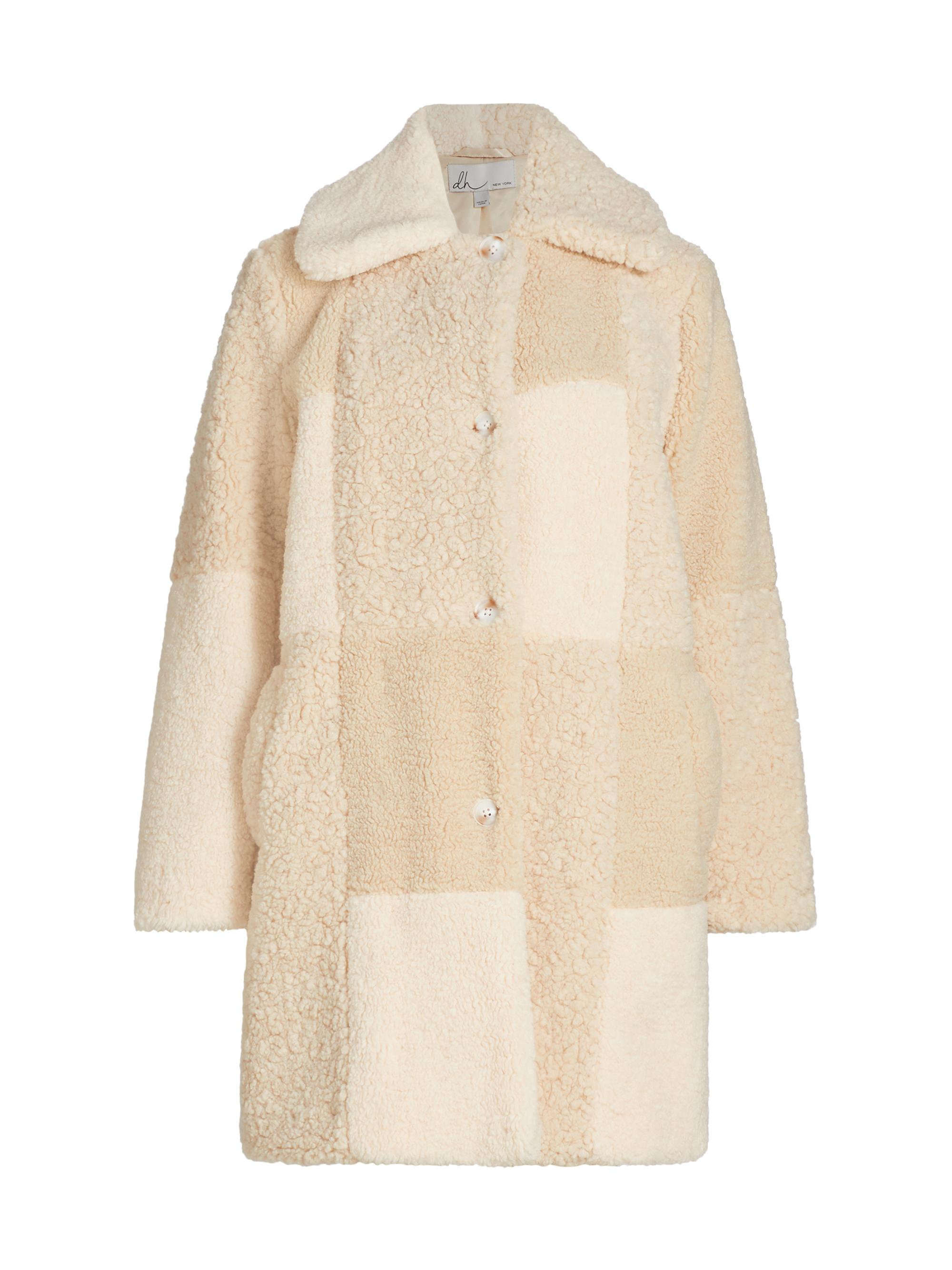 dh New York Women's Remington Patchwork Sherpa Coat -  Combo