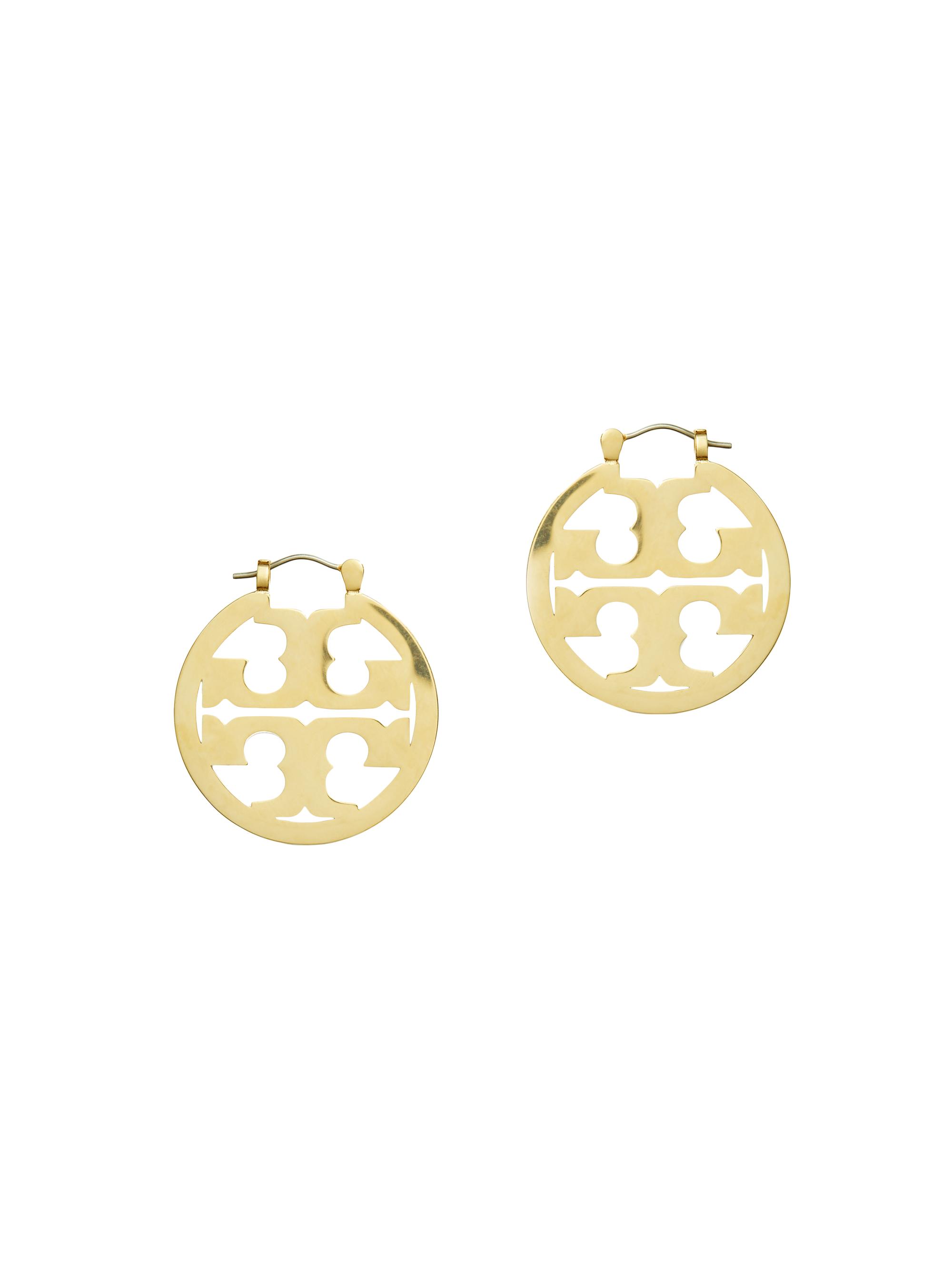 Tory Burch Women's Miller  18K Gold-Plated Hoop Earrings - Tory Silver