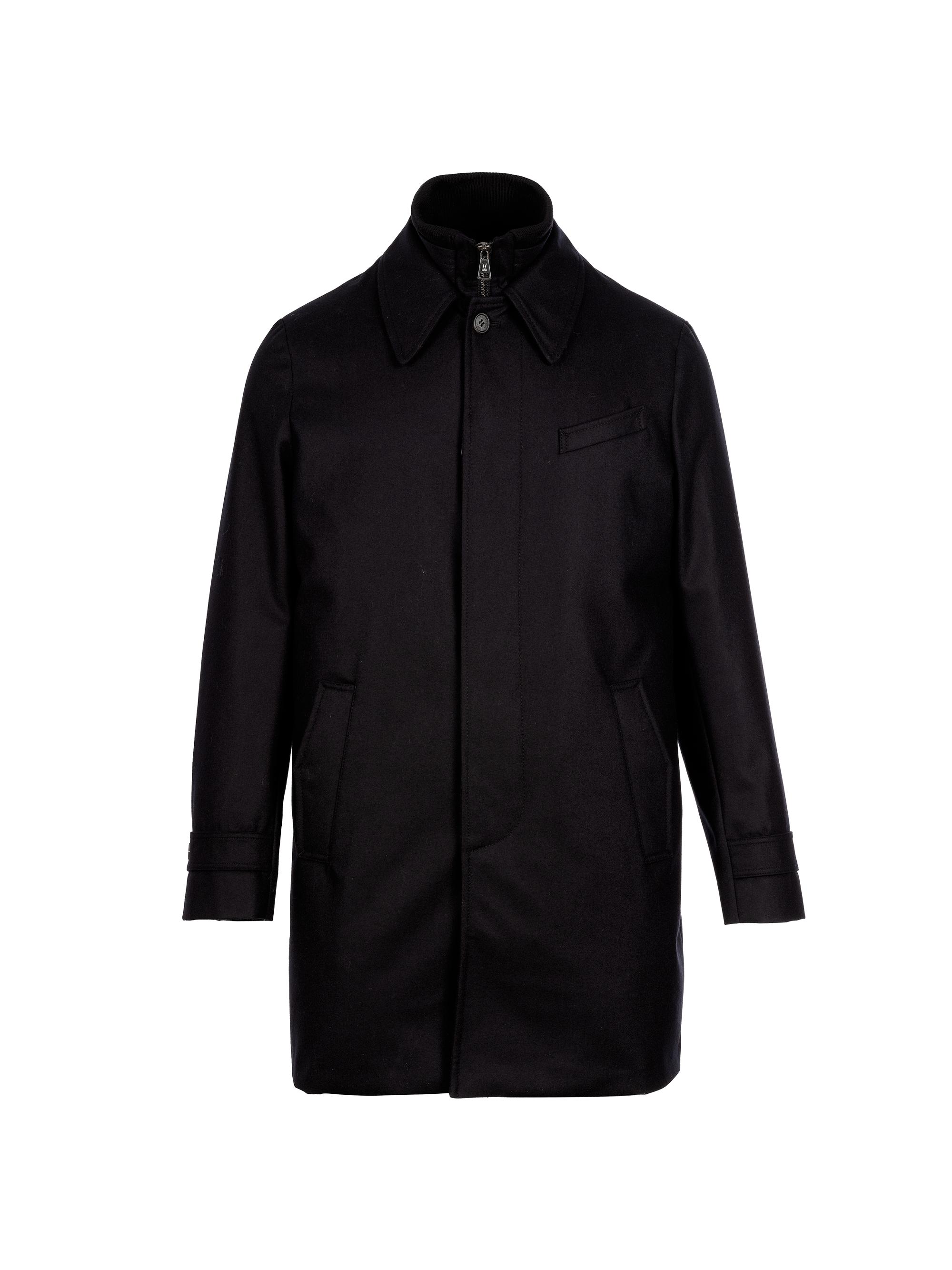 Norwegian Wool Men's Euro Waterproof Wool Coat - Black