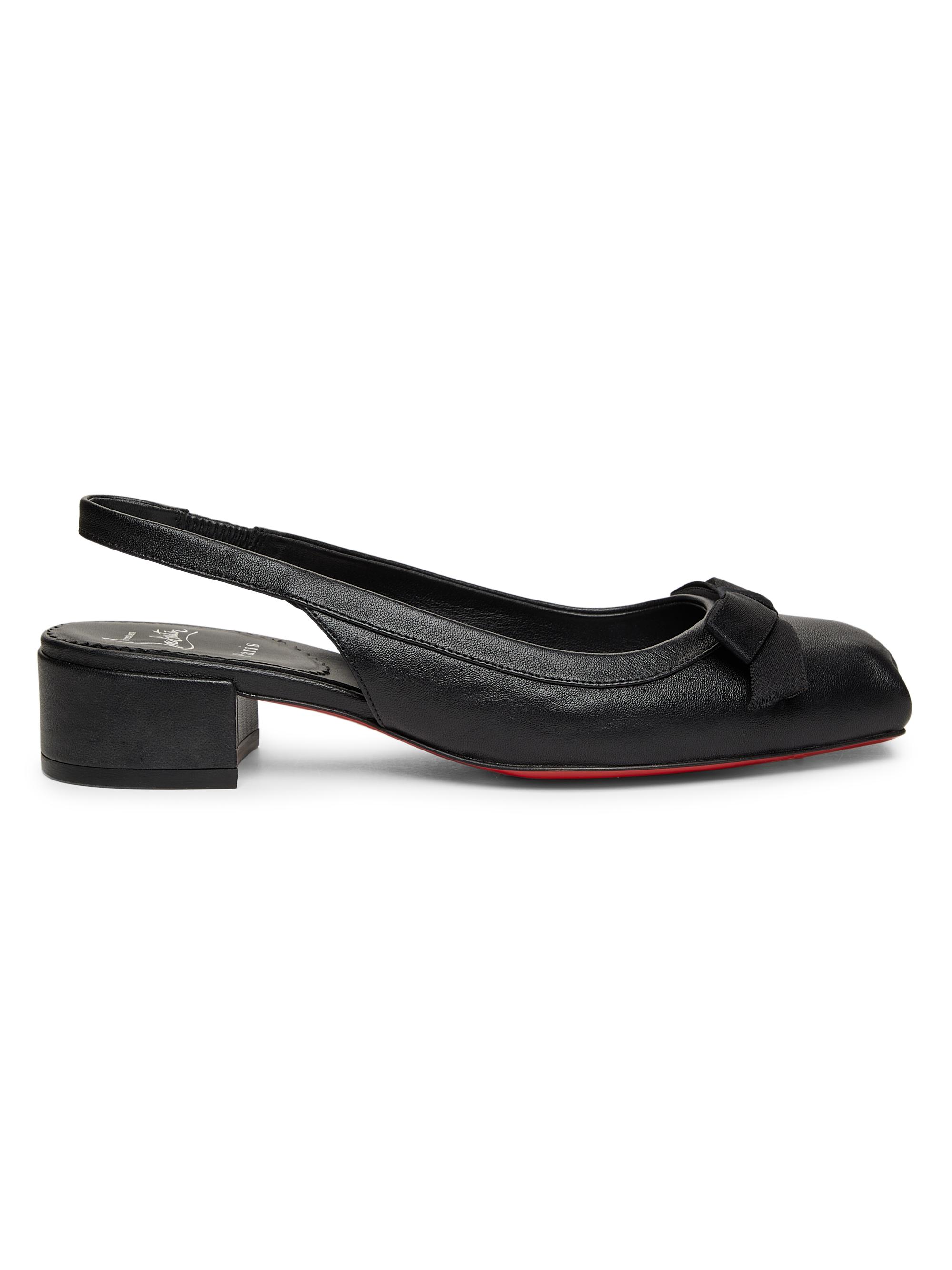 Christian Louboutin Women's Mamaflirt 30MM Leather Slingback Pumps - Black