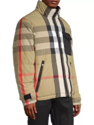 Burberry check-pattern hooded jacket - Purple