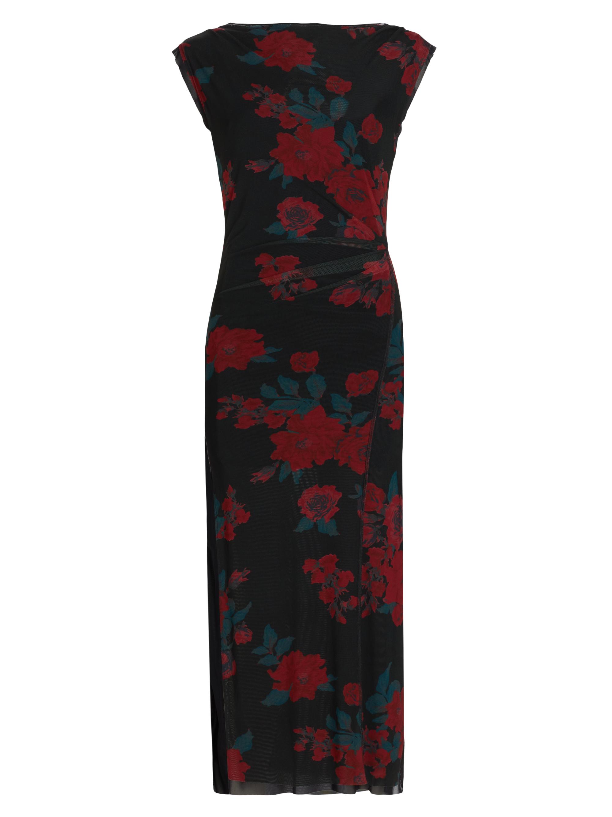 Free People Women's Carmel Floral Mesh Midi-Dress - Midnight Combo