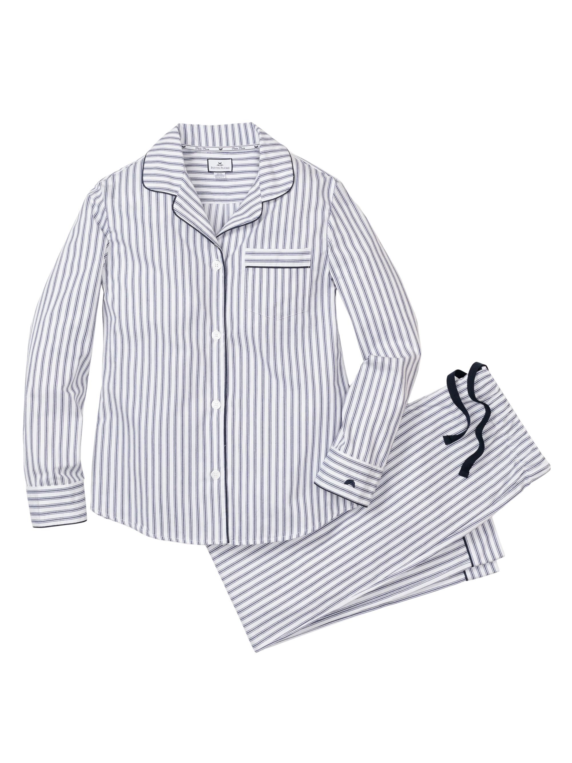 Petite Plume French Ticking Pajama Set - Navy