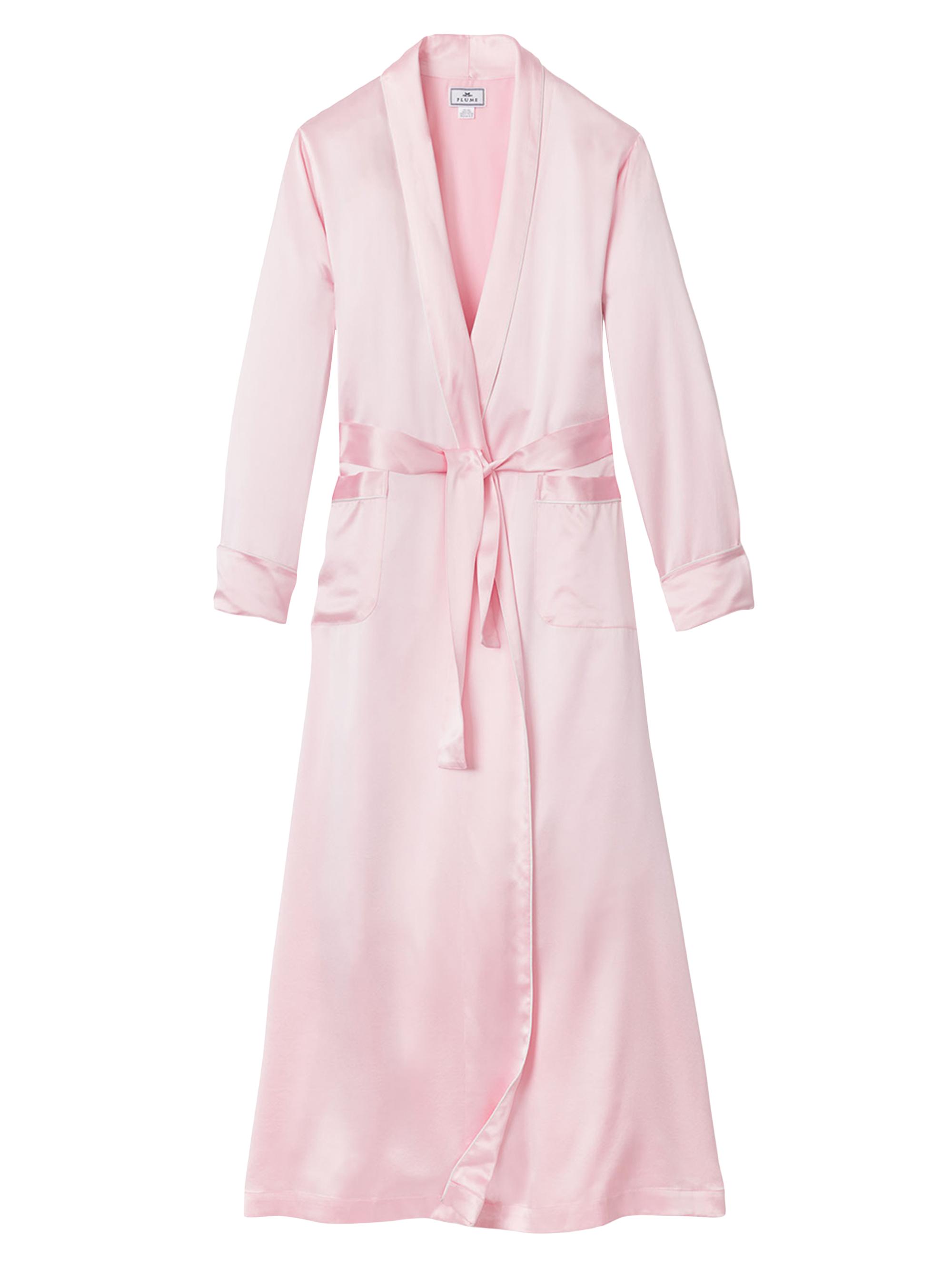 Petite Plume Silk Long Robe - Pink