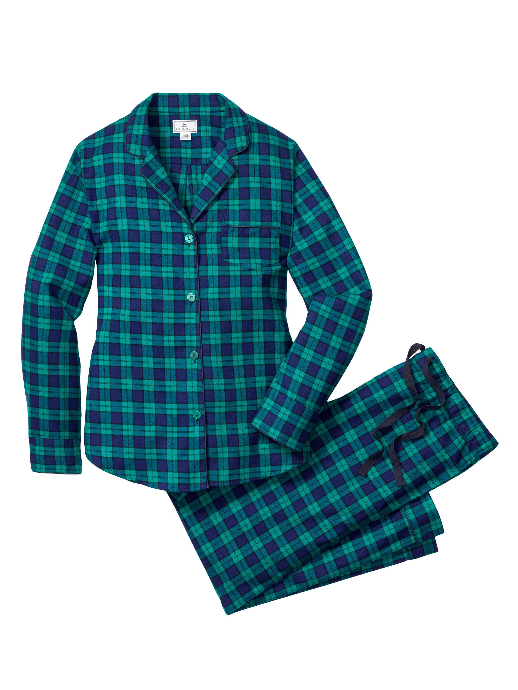 Petite Plume Highland Tartan Pajama Set - Green