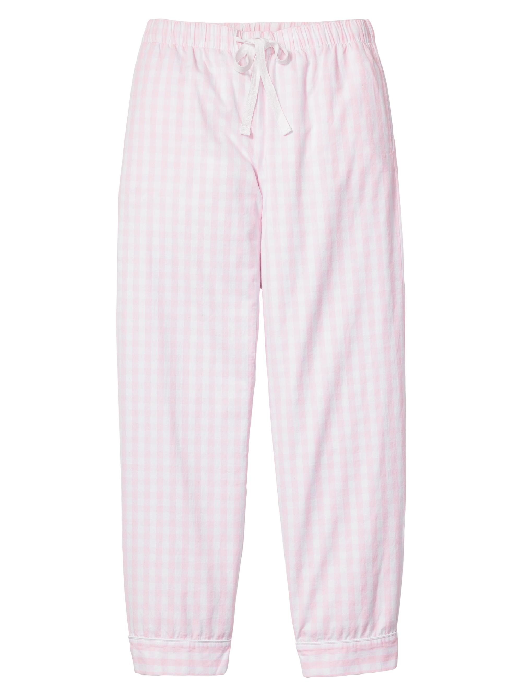 Petite Plume Gingham Drawstring Pajama Pants - Pink