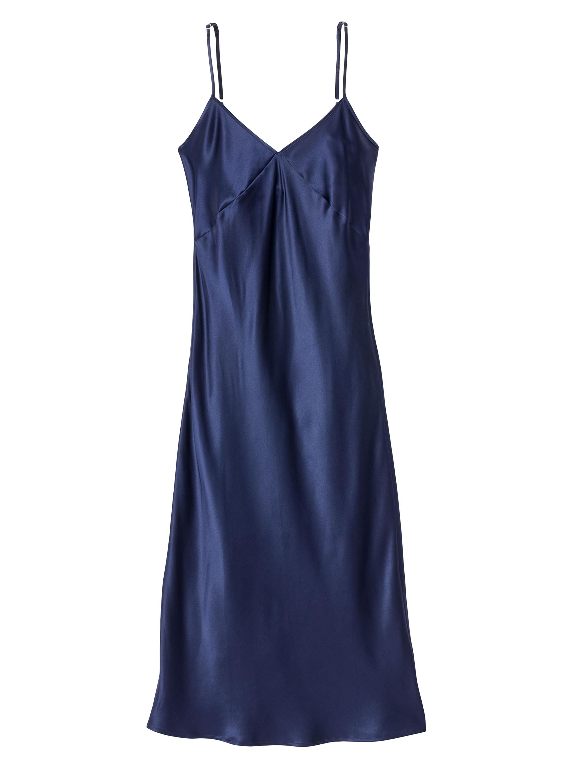 Petite Plume Silk Cosette Night Dress - Navy