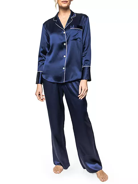 Wide-Cuff Silk Pajama Set