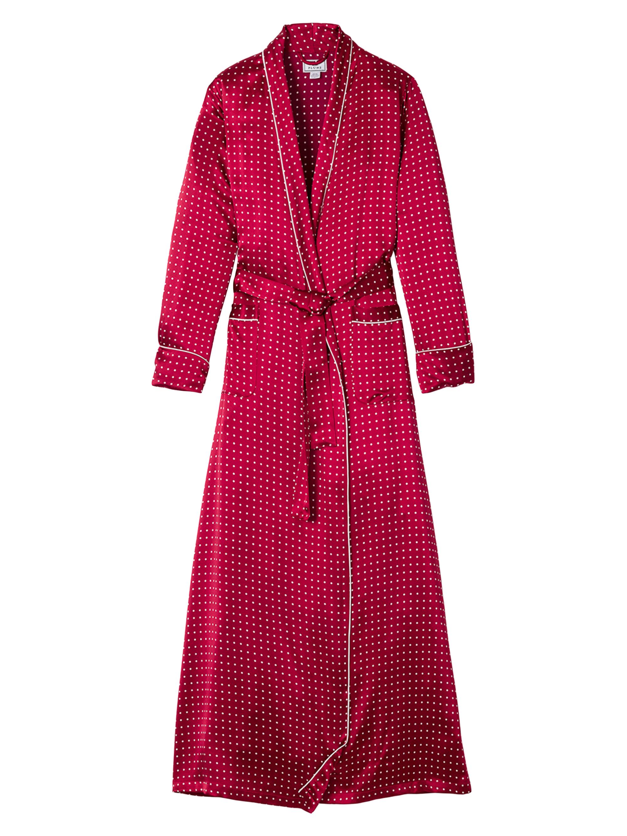 Petite Plume Polka Dot Long Robe - Bordeaux