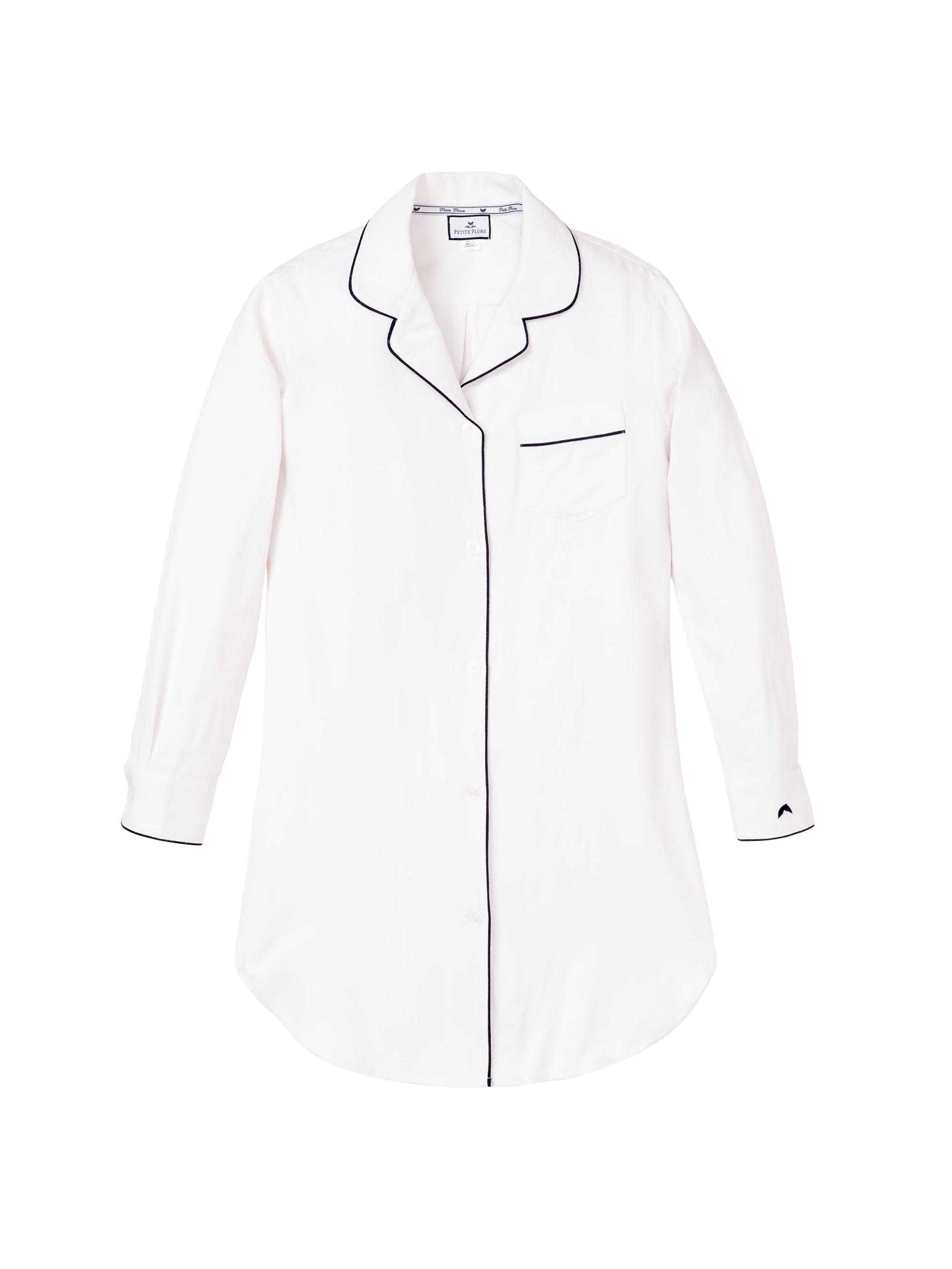 Petite Plume Pima Cotton Nightshirt - White