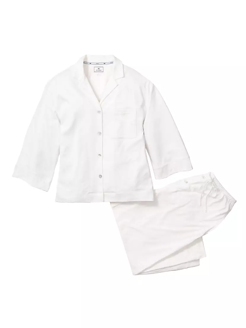 Shop Petite Plume Wide-Cuff Silk Pajama Set