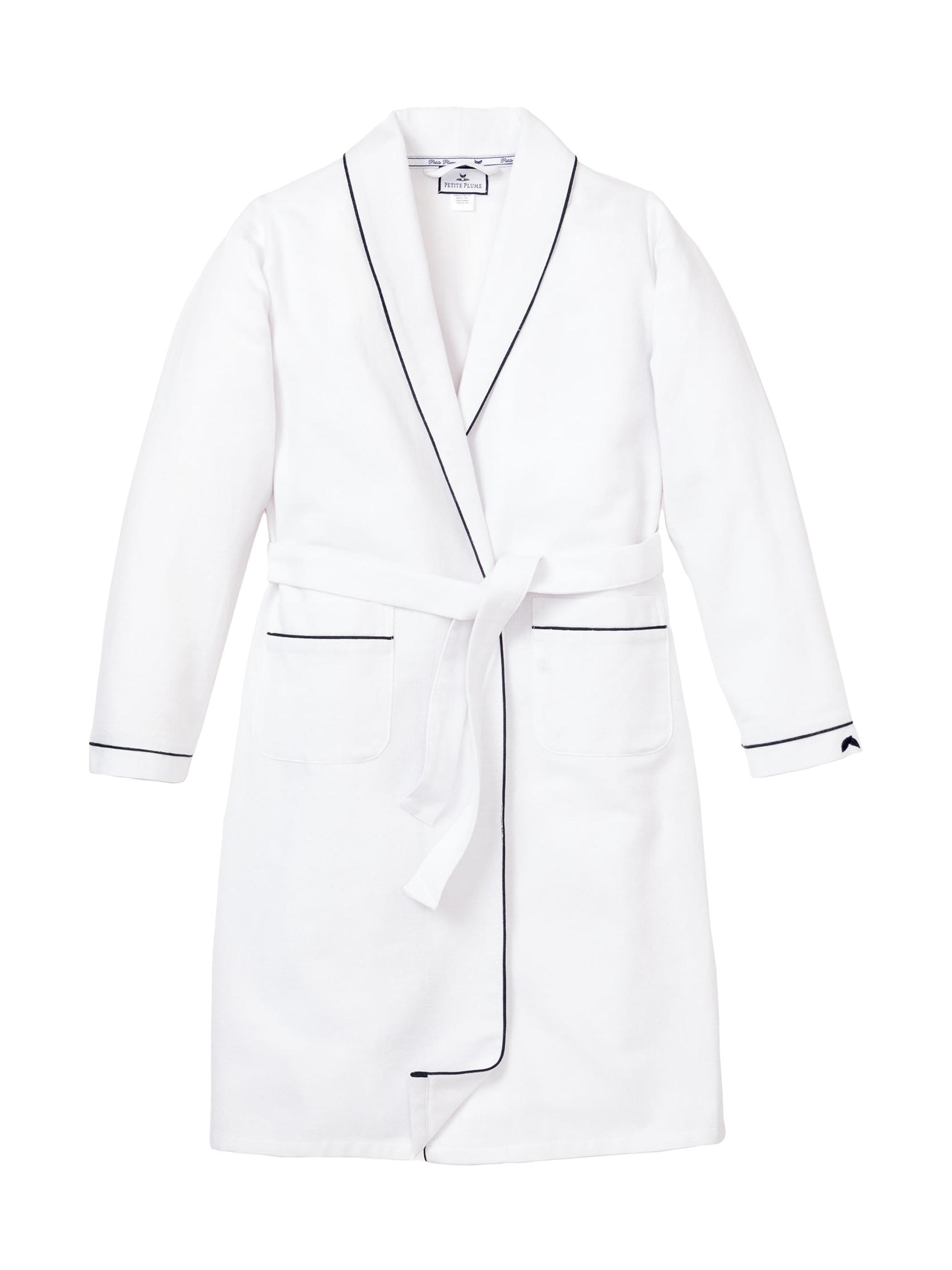 Petite Plume Flannel Robe - White